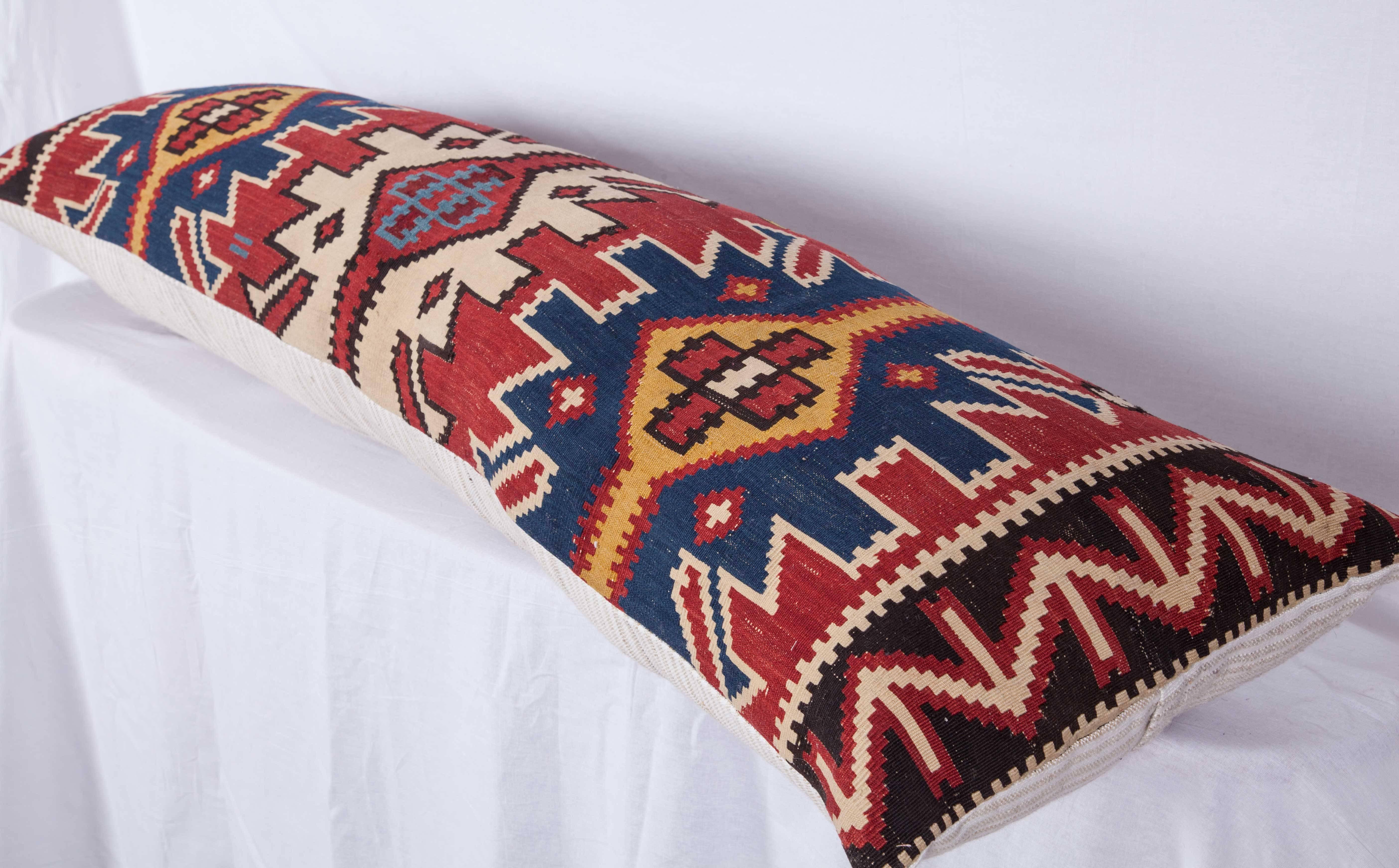 Antique Very Long Pillow Made Out of a 19th Century Caucasian Kilim 3