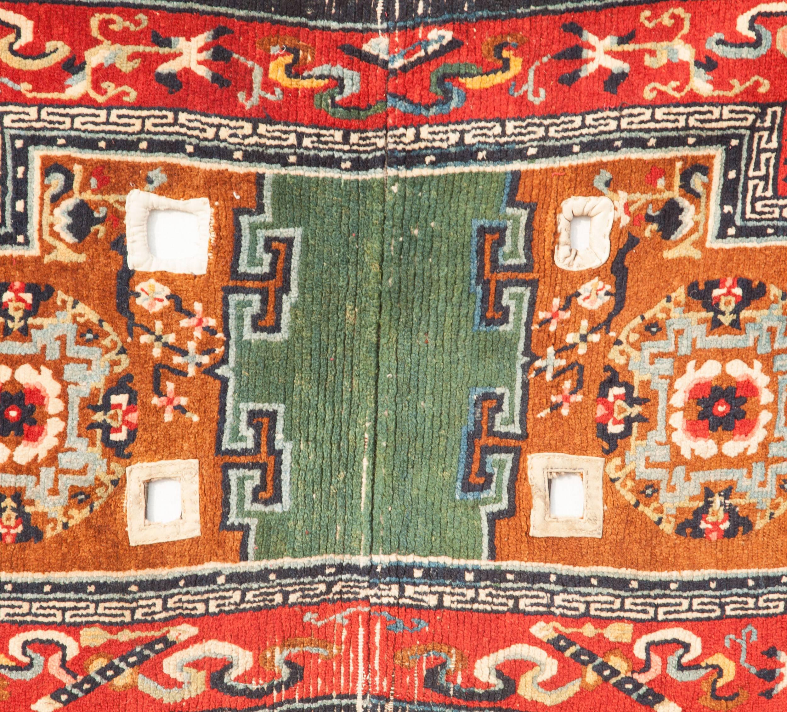 Tibetan Early 20th Century Antique Sadlle Rug from Tibet