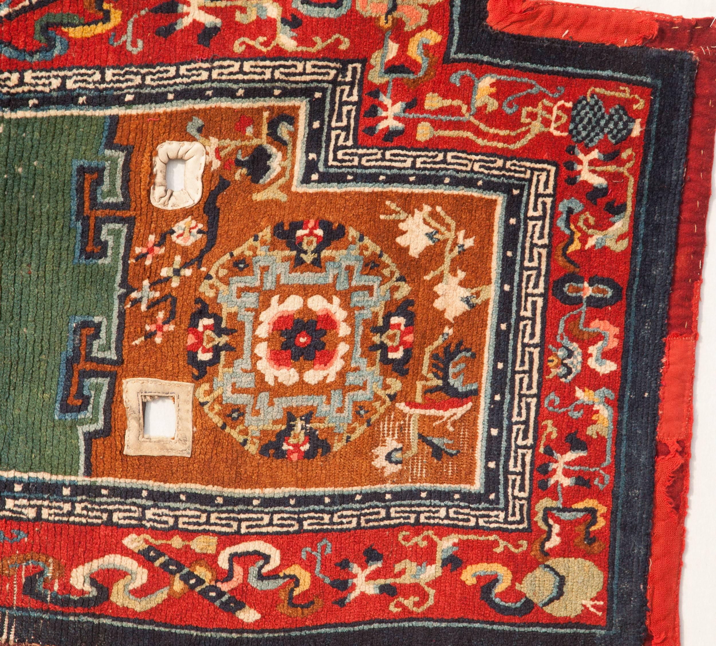 Tibetan Early 20th Century Antique Sadlle Rug from Tibet