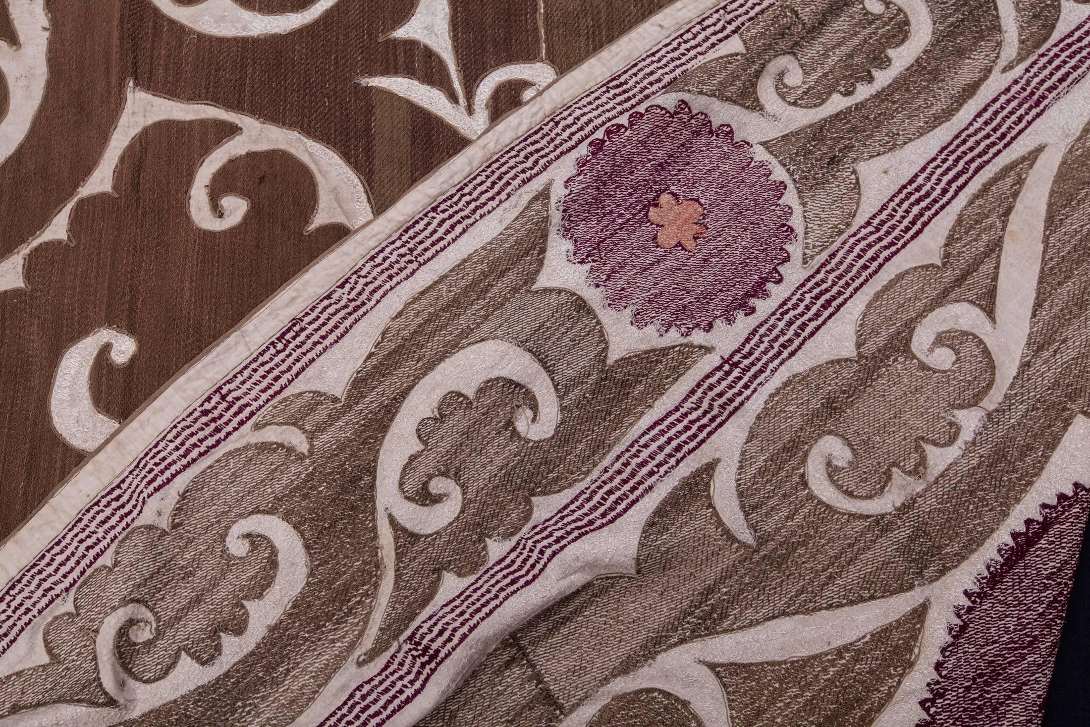 Coton La première moitié du XXe siècle, Suzani Samarkand zbeke en soie et coton en vente
