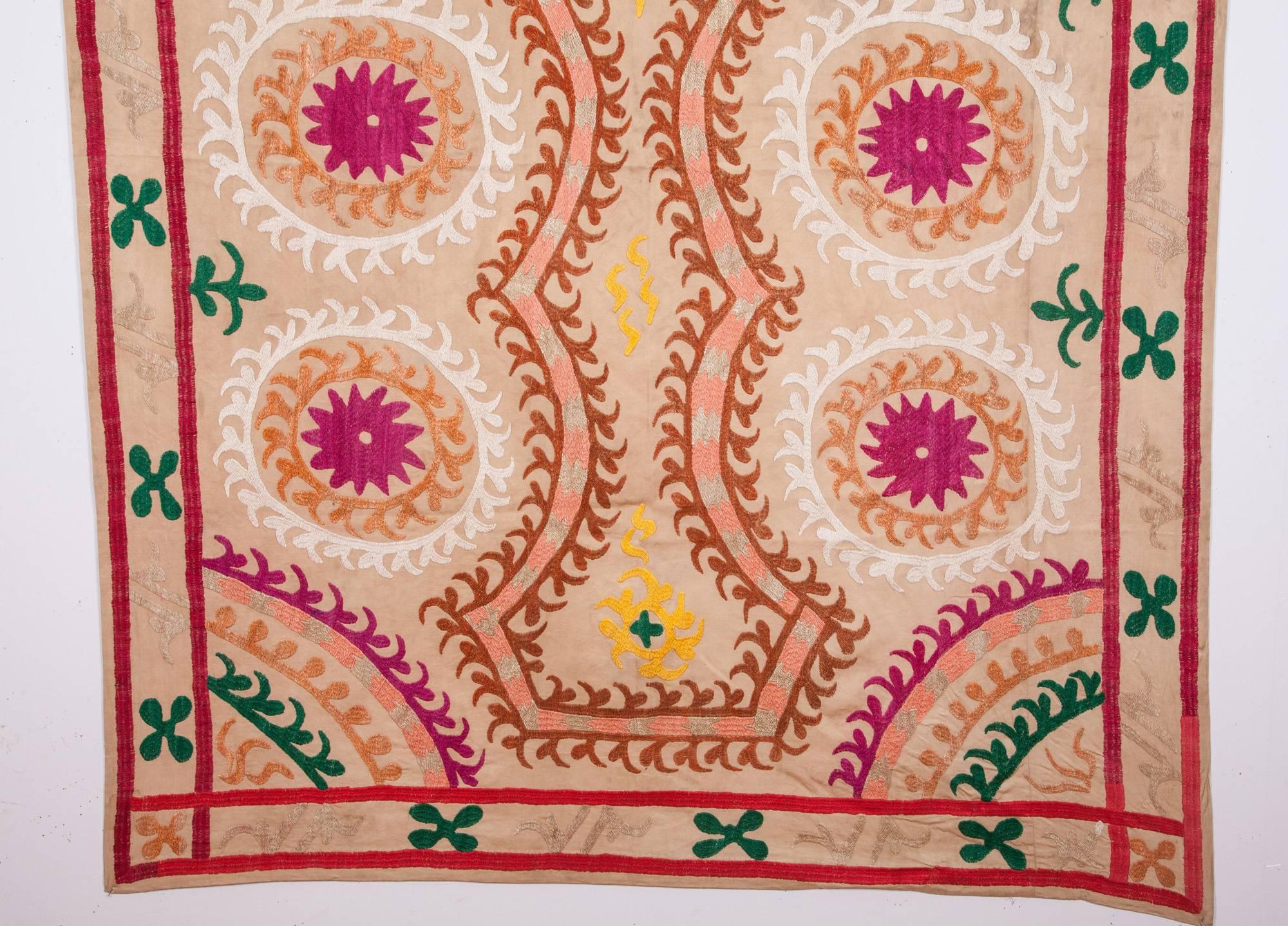 Embroidered Mid-20th Century Uzbek Samarkand Suzani
