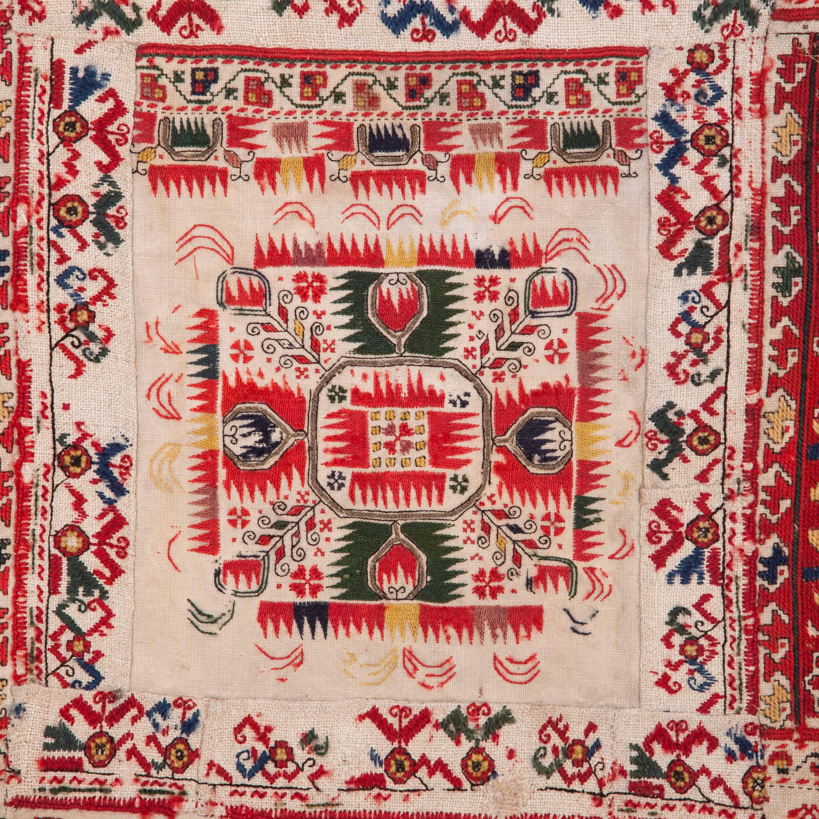 Suzani Early 20th Century Macedonian Embroidered Square
