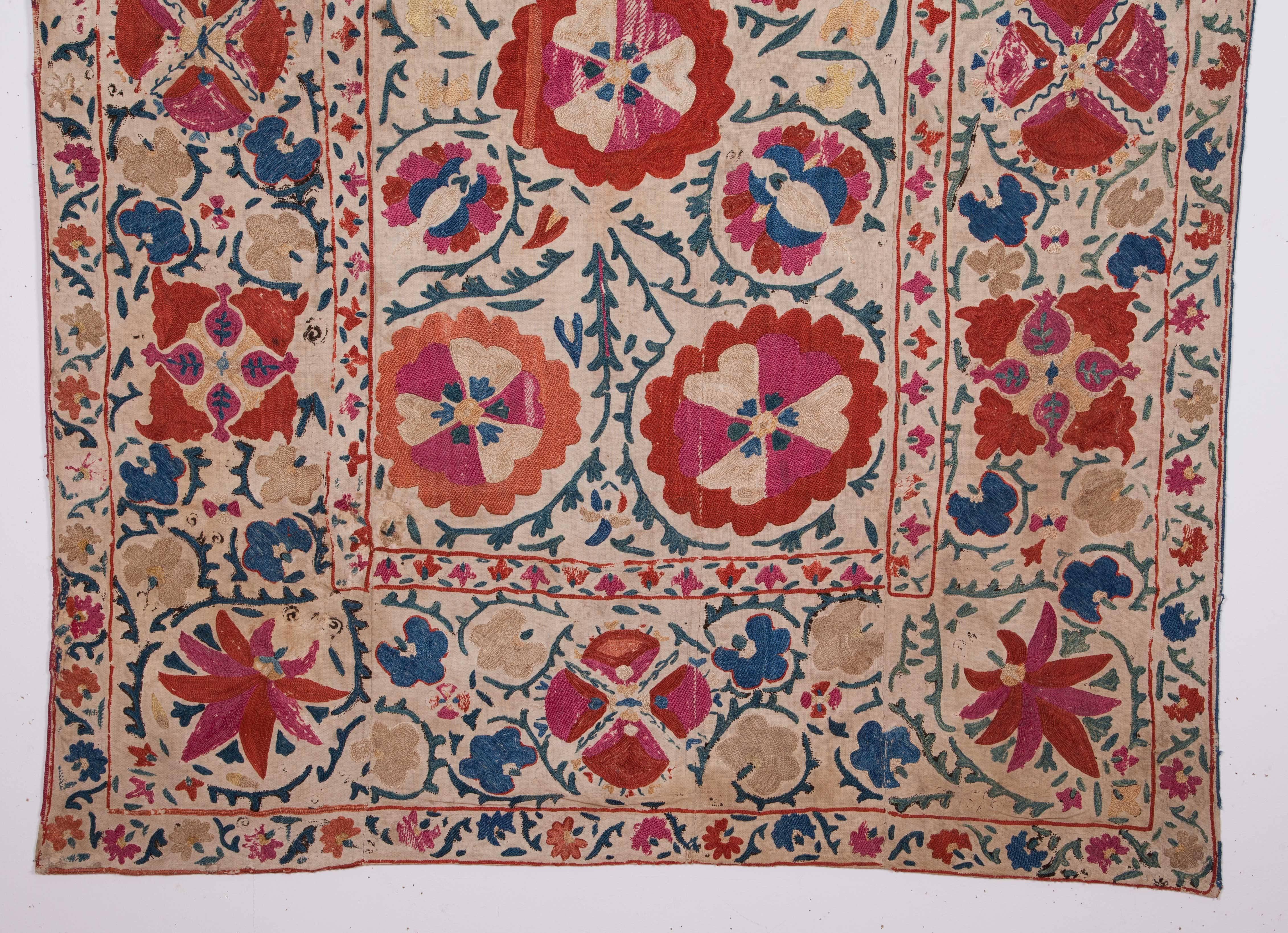Embroidered 19th Century Antique Suzani from Bukhara, Uzbekistan