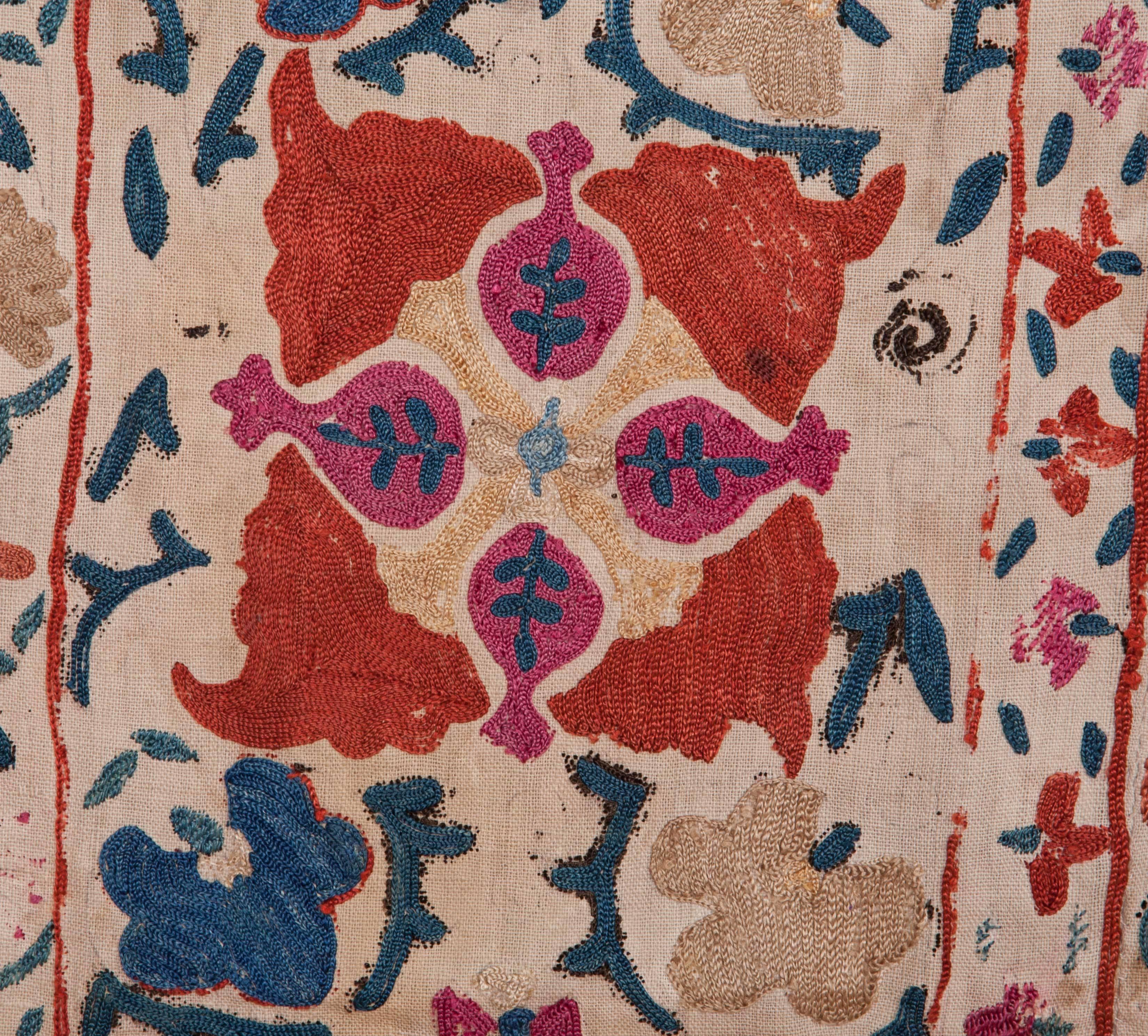 Cotton 19th Century Antique Suzani from Bukhara, Uzbekistan