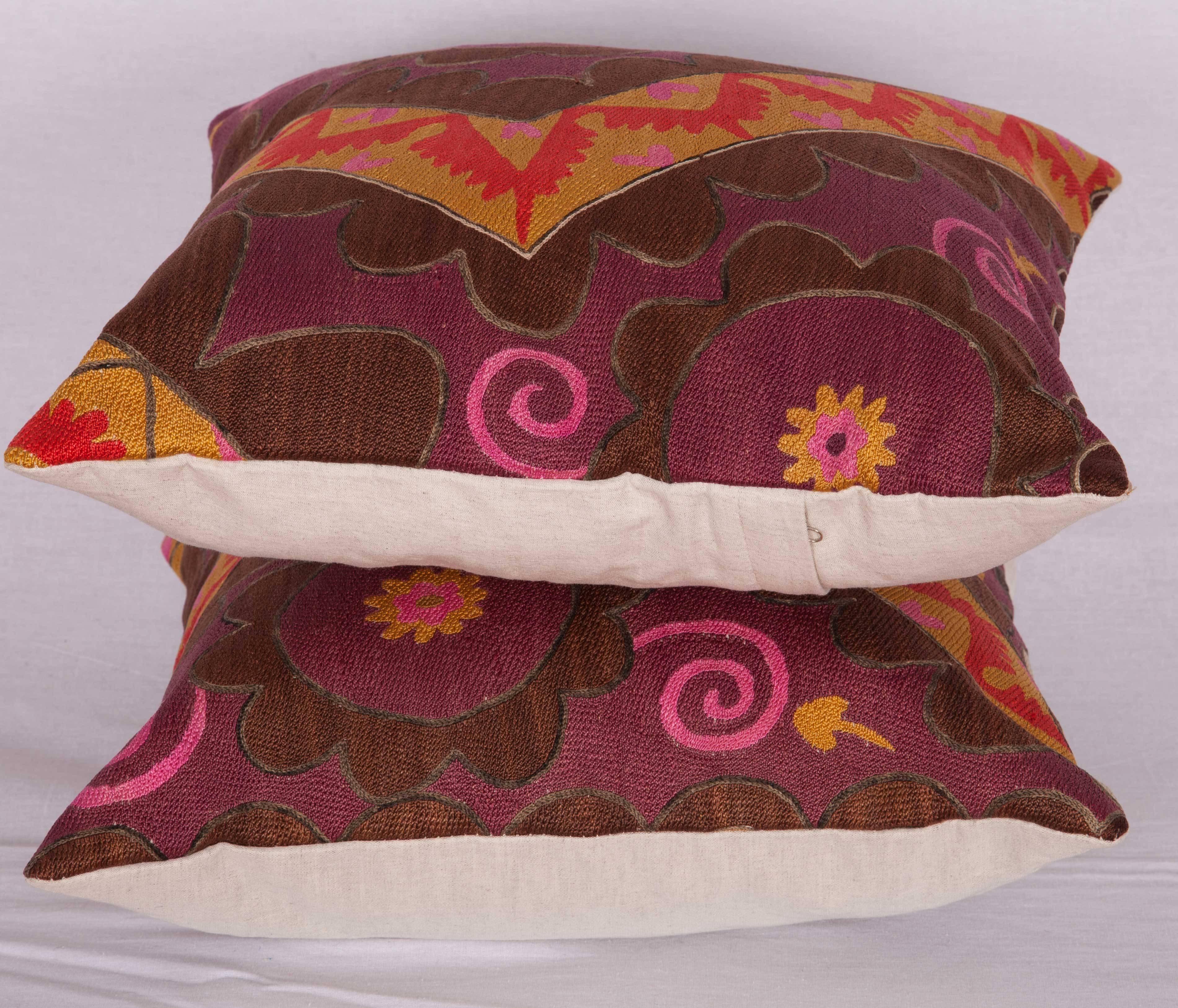 Early 20th Century Uzbek Pishkent Suzani Pillow Cases 1