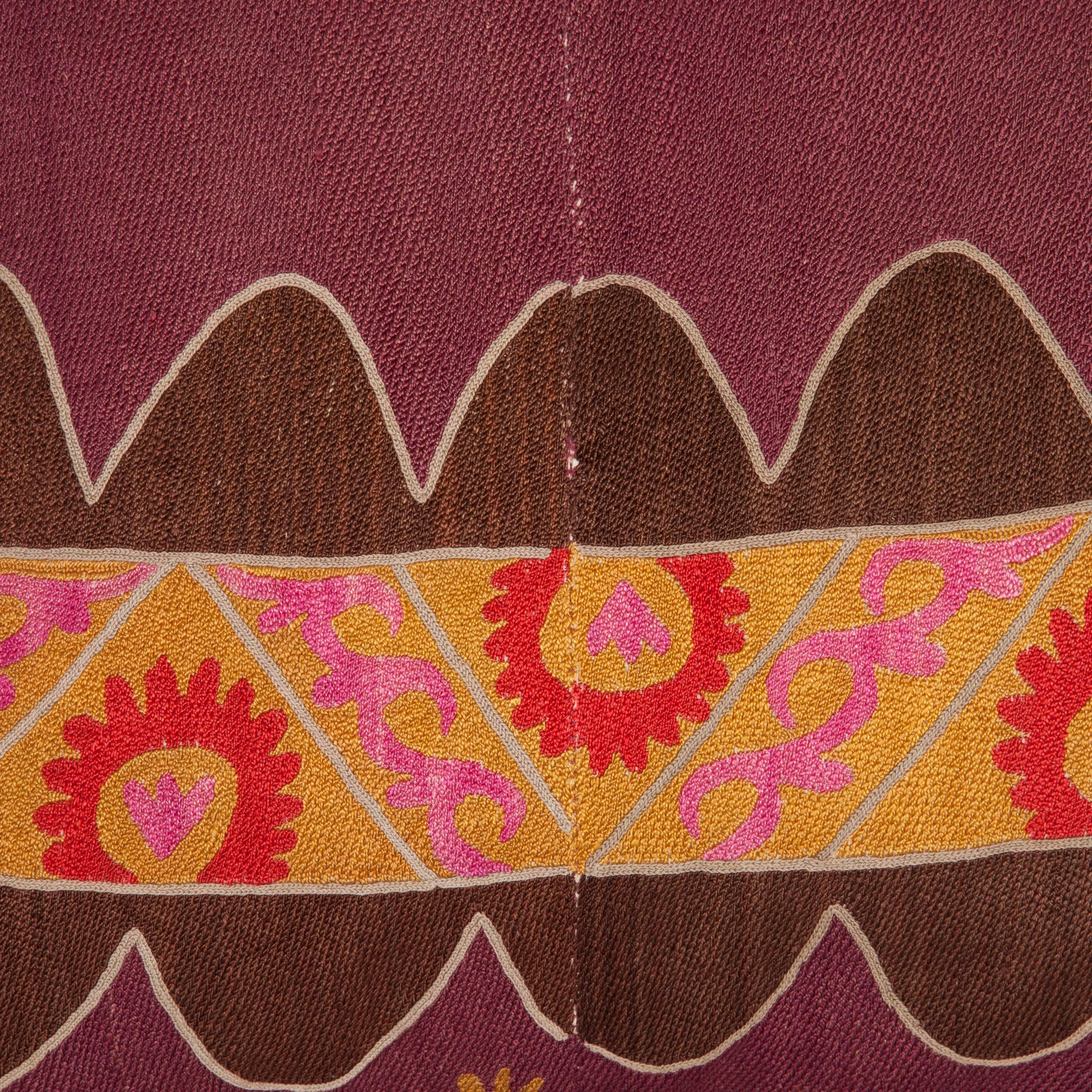 Embroidered Early 20th Century Uzbek Pishkent Suzani Pillow Cases
