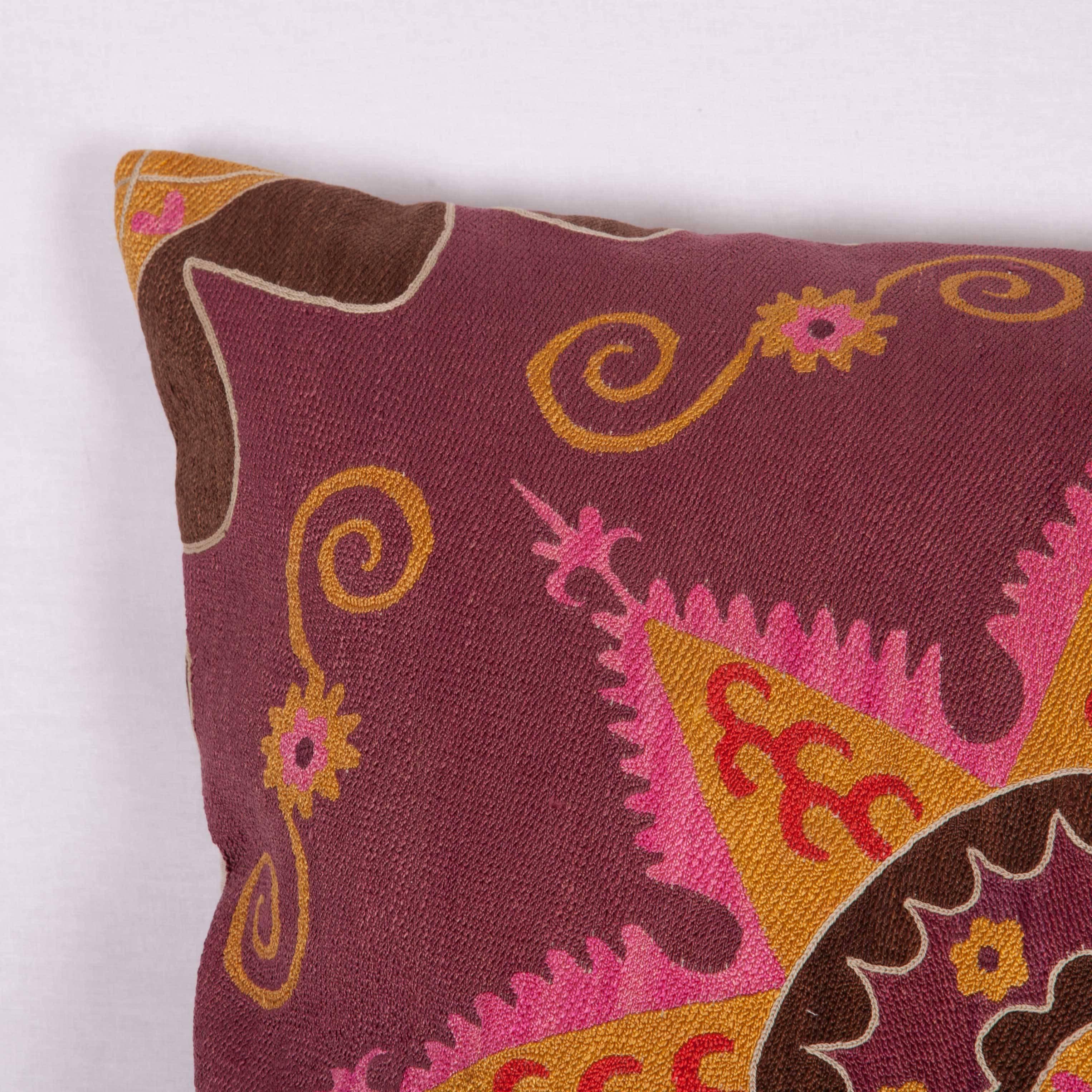 Embroidered Early 20th Century Uzbek Pishkent Suzani Pillow Case
