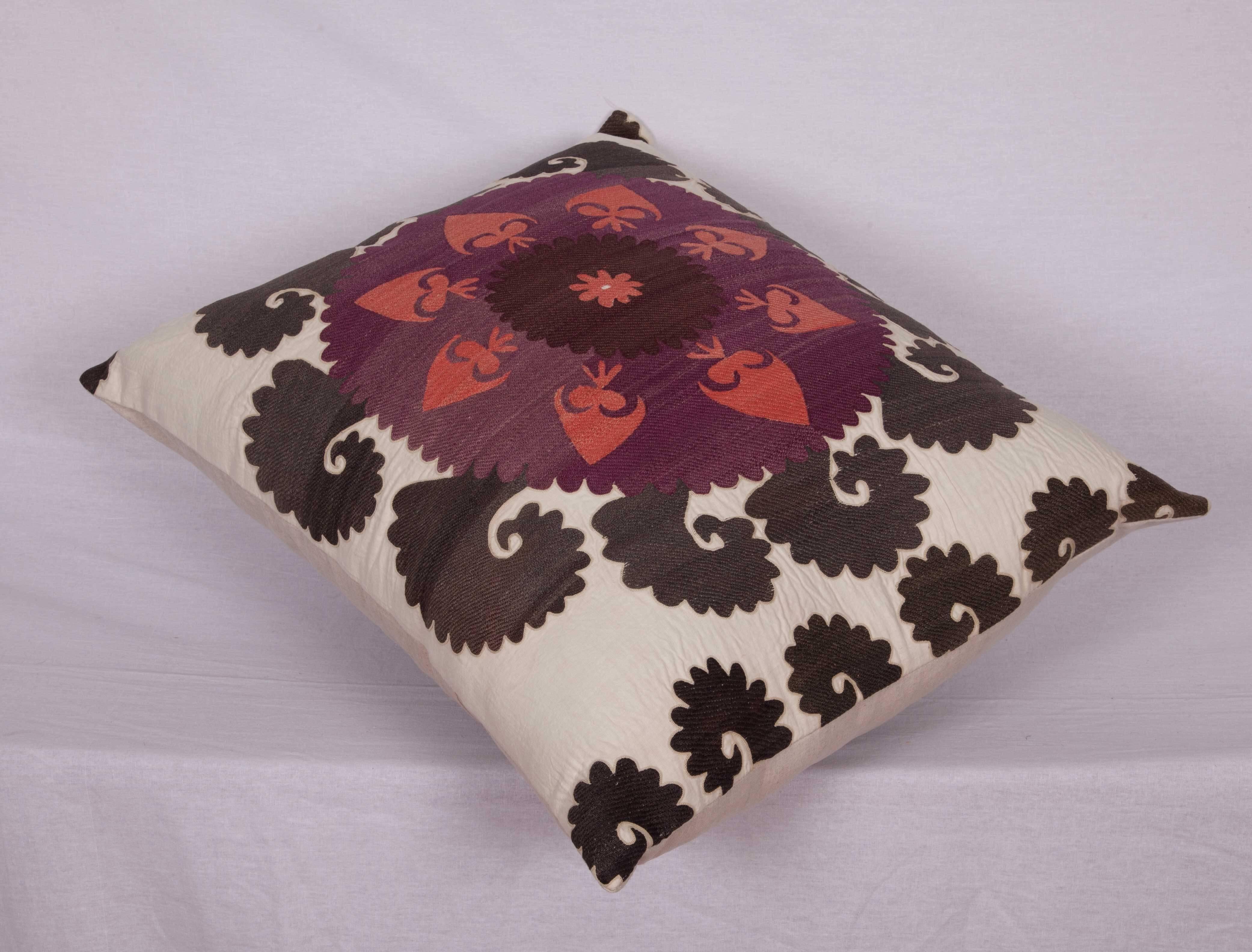Linen Pillow Case Made Out of an Early 20th Century Uzbek Samarkand Suzani