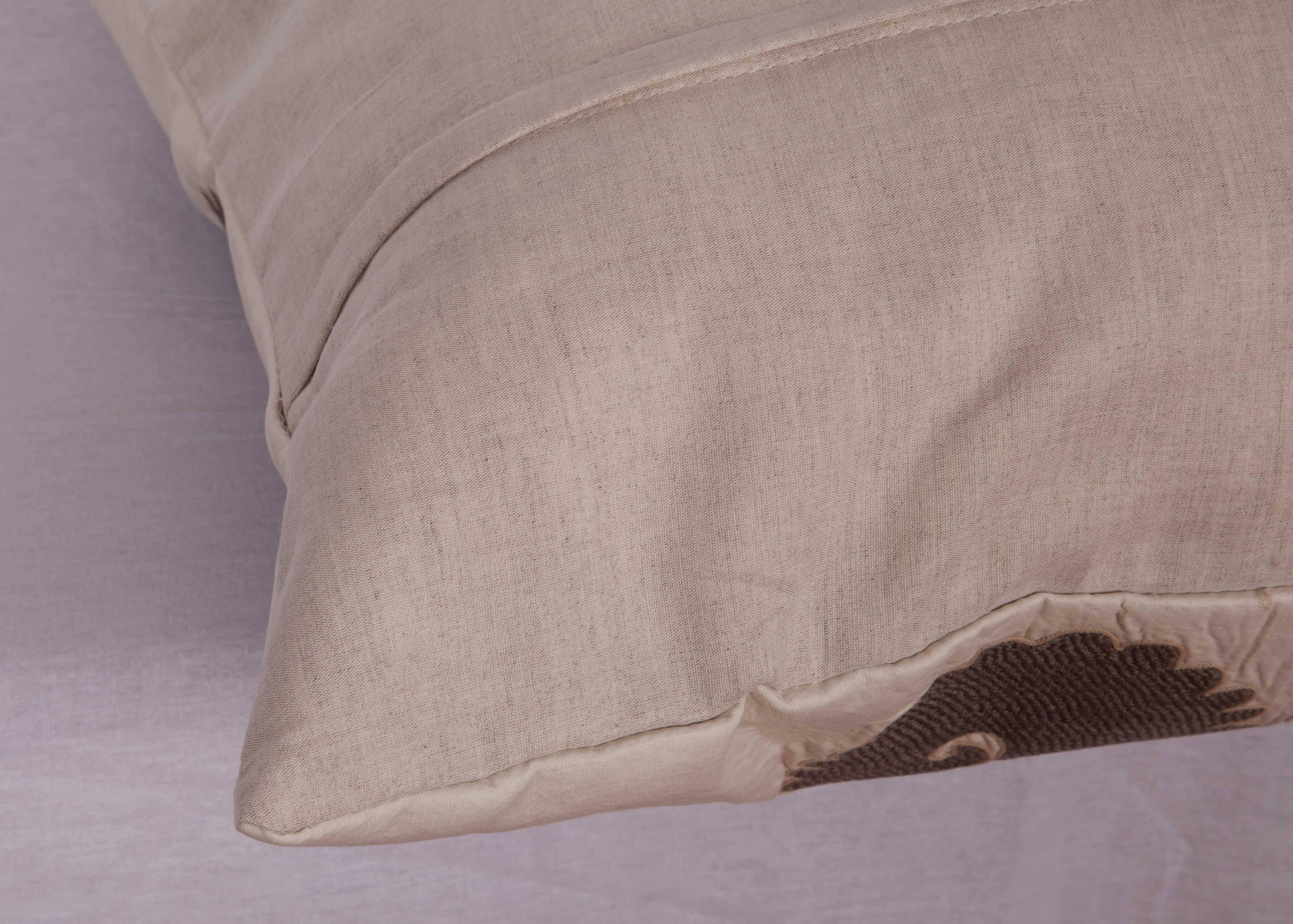 Linen Pillow Case Made Out of an Early-20th Century Uzbek Samarkand Suzani