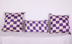 Ikat Pillow Cases Made Out of an Early 20th Century Uzbek Ikat