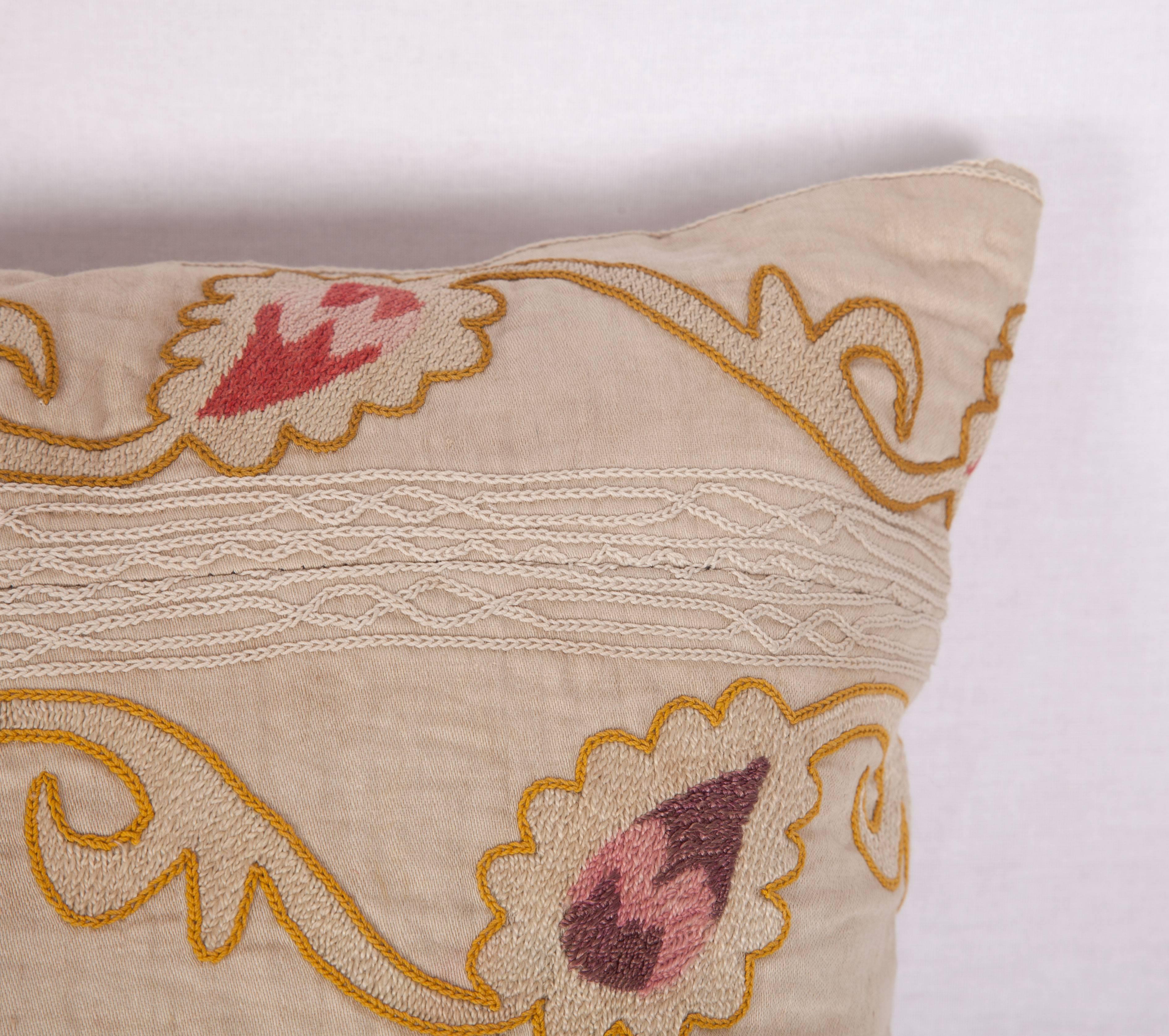 Embroidered Pillow Case Made Out of an Early-20th Century Uzbek Samarkand Suzani