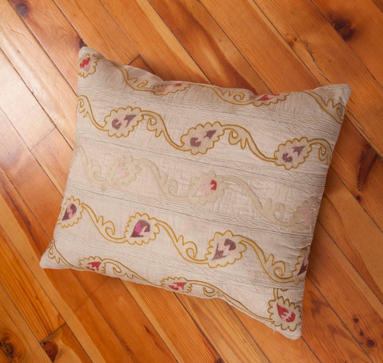 Pillow Case Made Out of an Early20th Century Uzbek Samarkand Suzani
