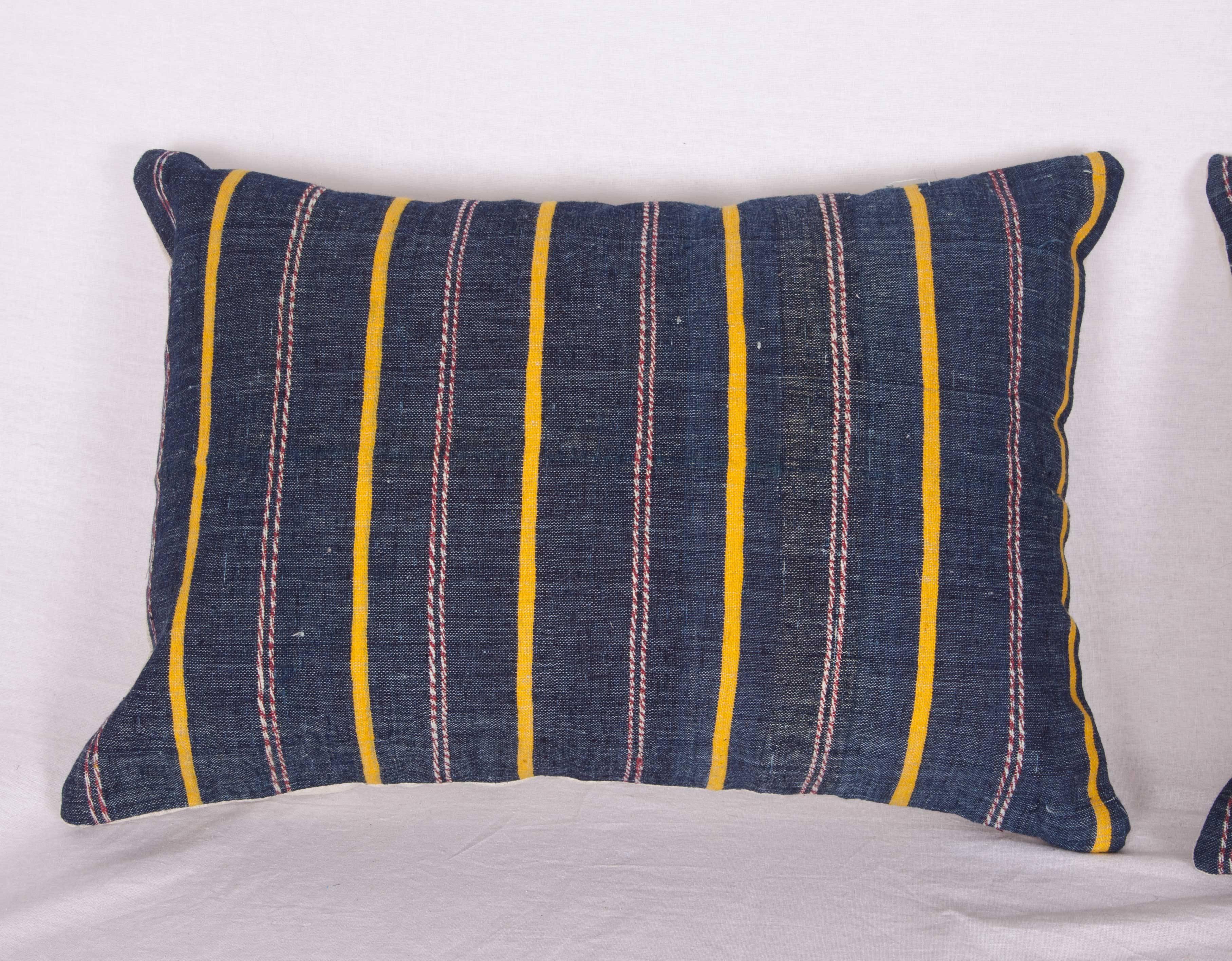 Cotton Pillow Cases Fashioned Out of an Mid-20th Century Anatolian Kilim For Sale