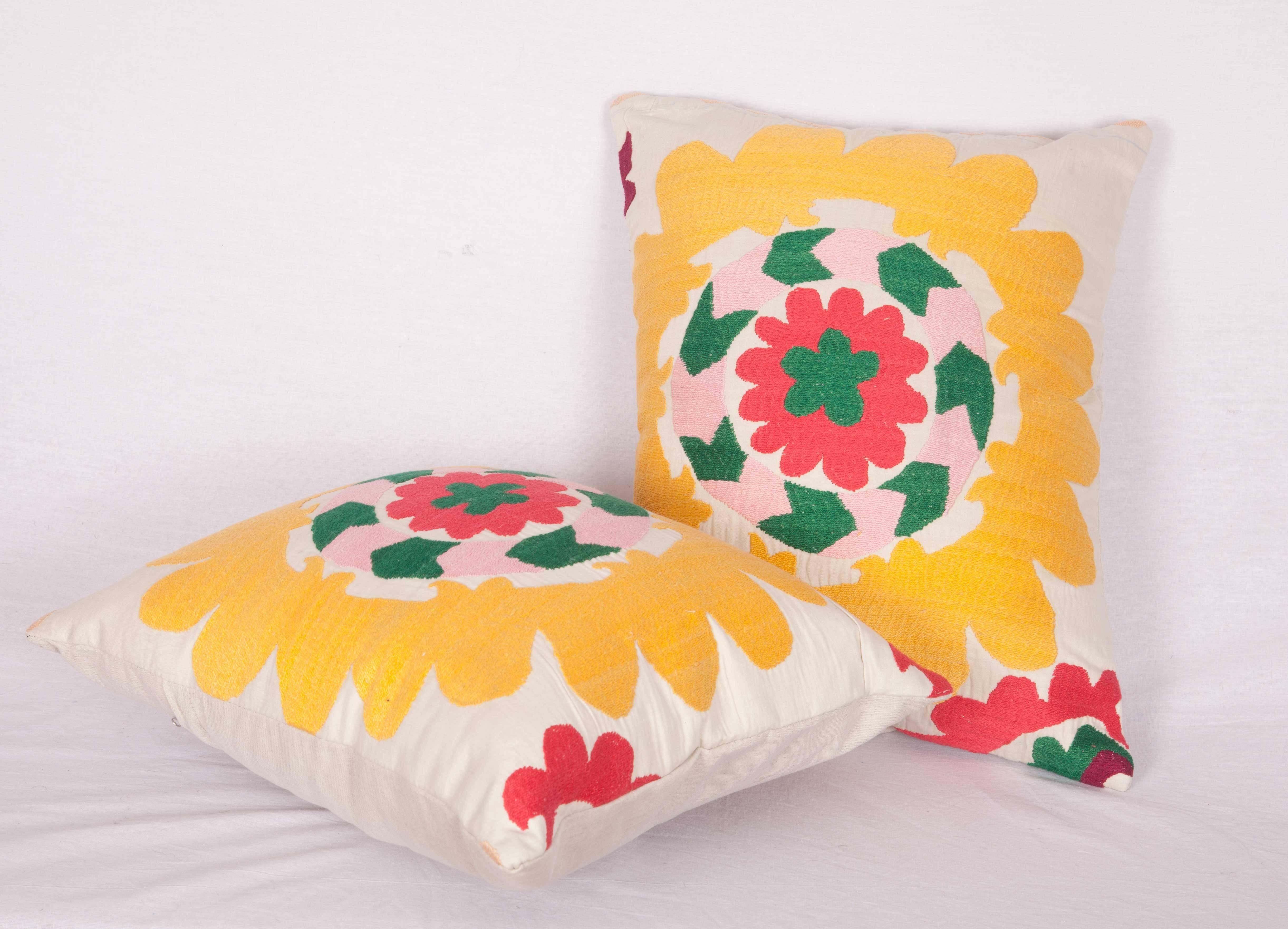 Cotton Pillow Cases Fashioned Out of a Vintage Tajik Suzani