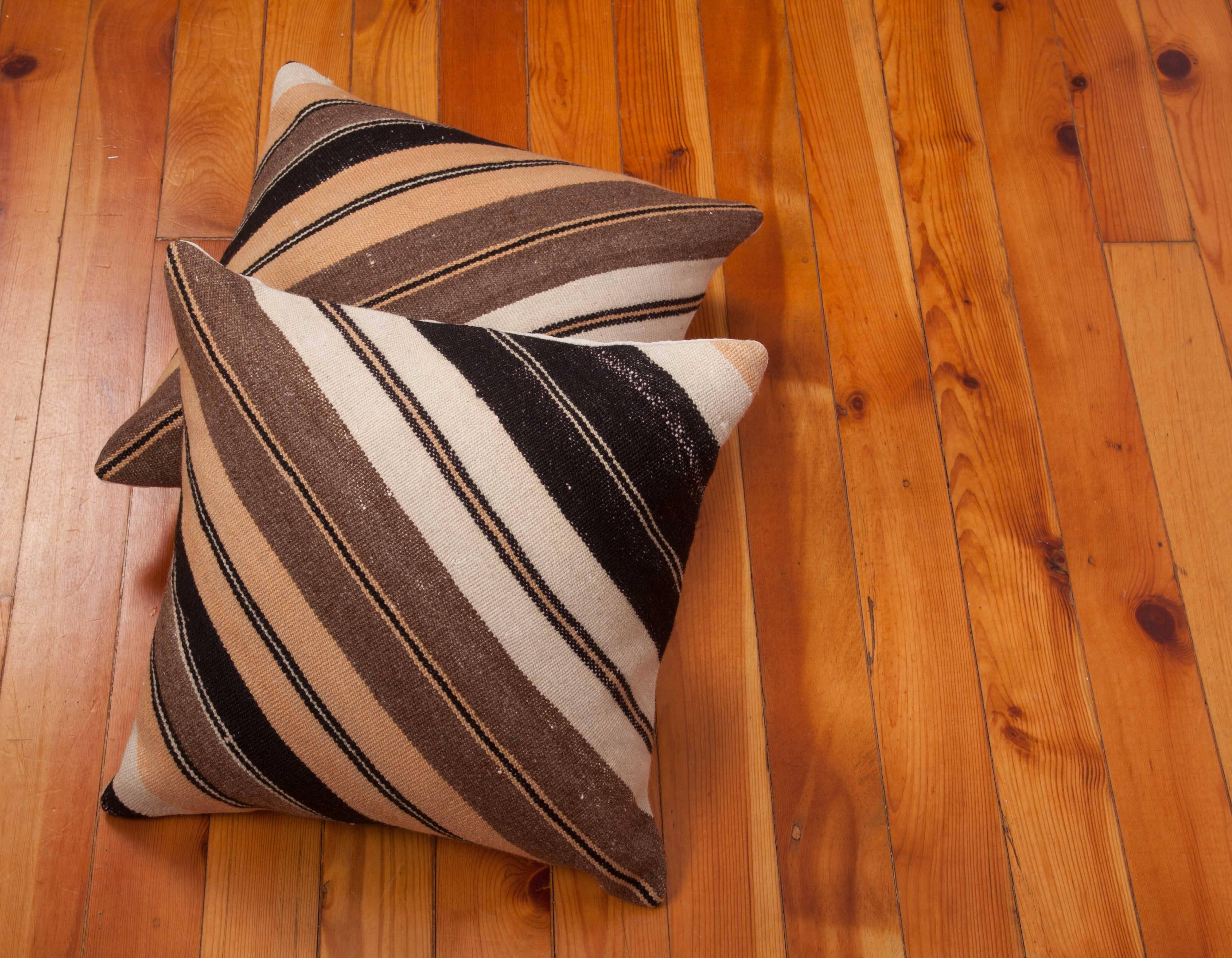 Pillows Made Out of an Anatolian Turkish Mid-20th Century Kilim 4