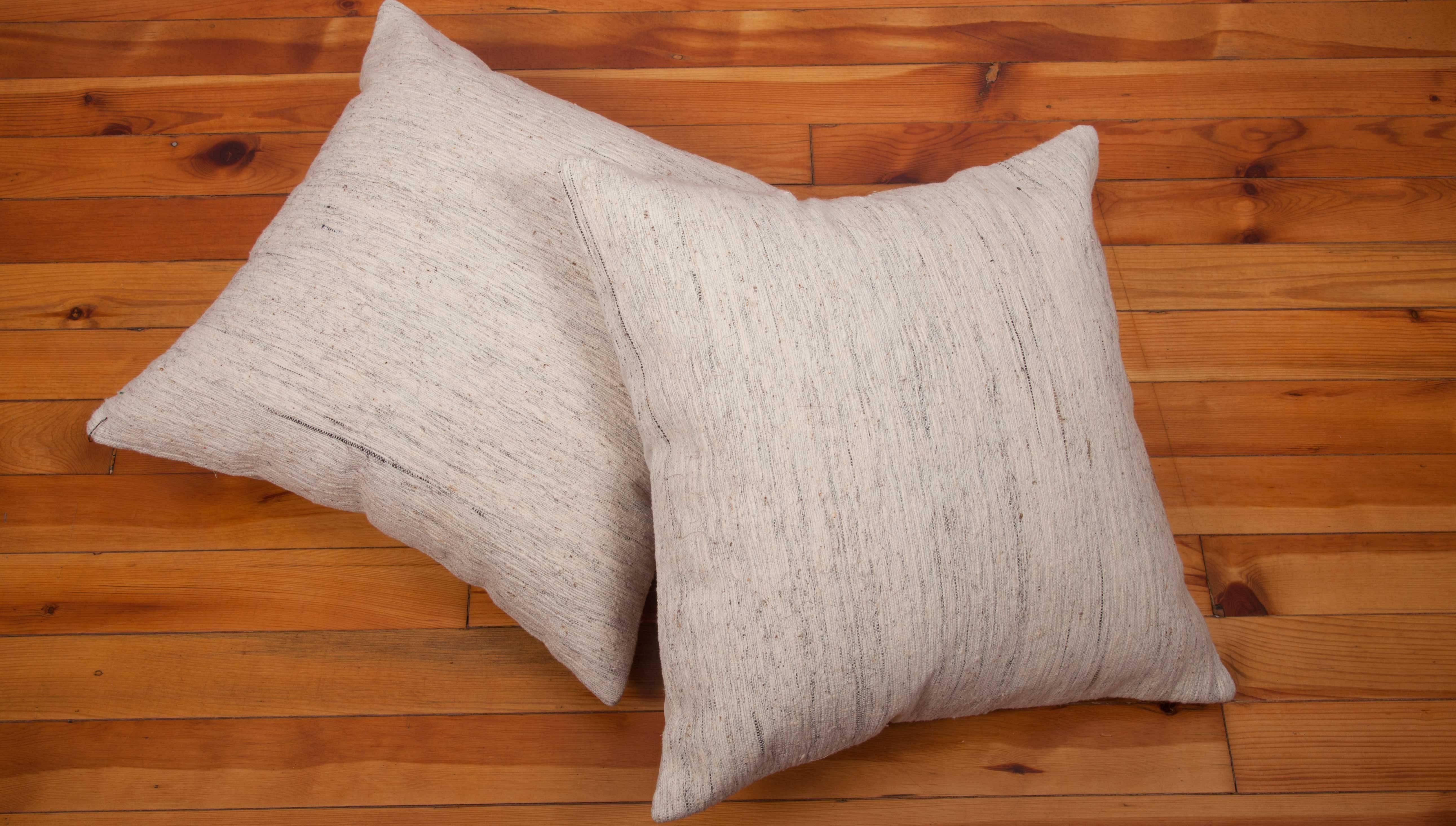 Hand-Woven Pillow Cases Fashioned Out of a Mid-20th Century Anatolian Kilim For Sale
