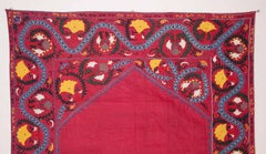 19th Century Antique Uzbek Shakrisabz Suzani with a Russian Cotton Print Lining