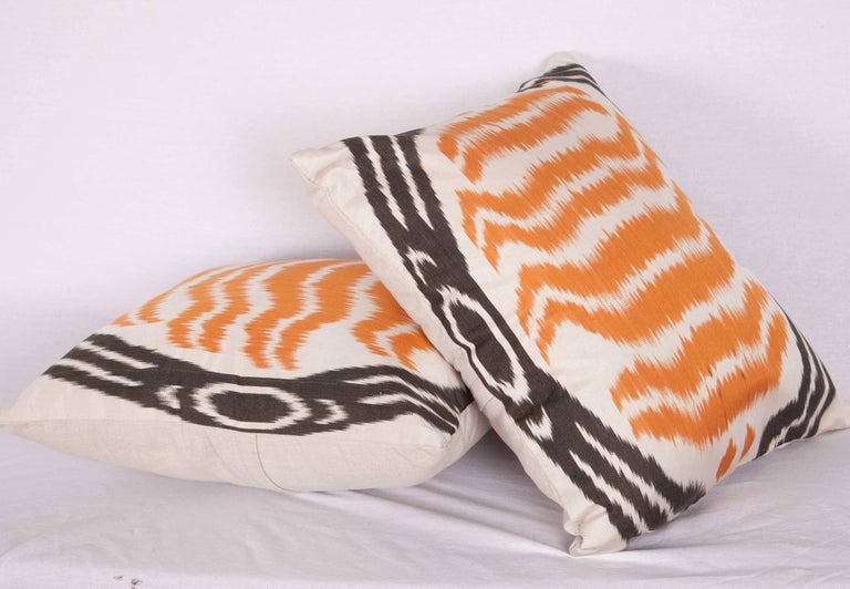 Pillow Cases Fahioned Out of Contemporary Uzbek Silk and Cotton Ikats
