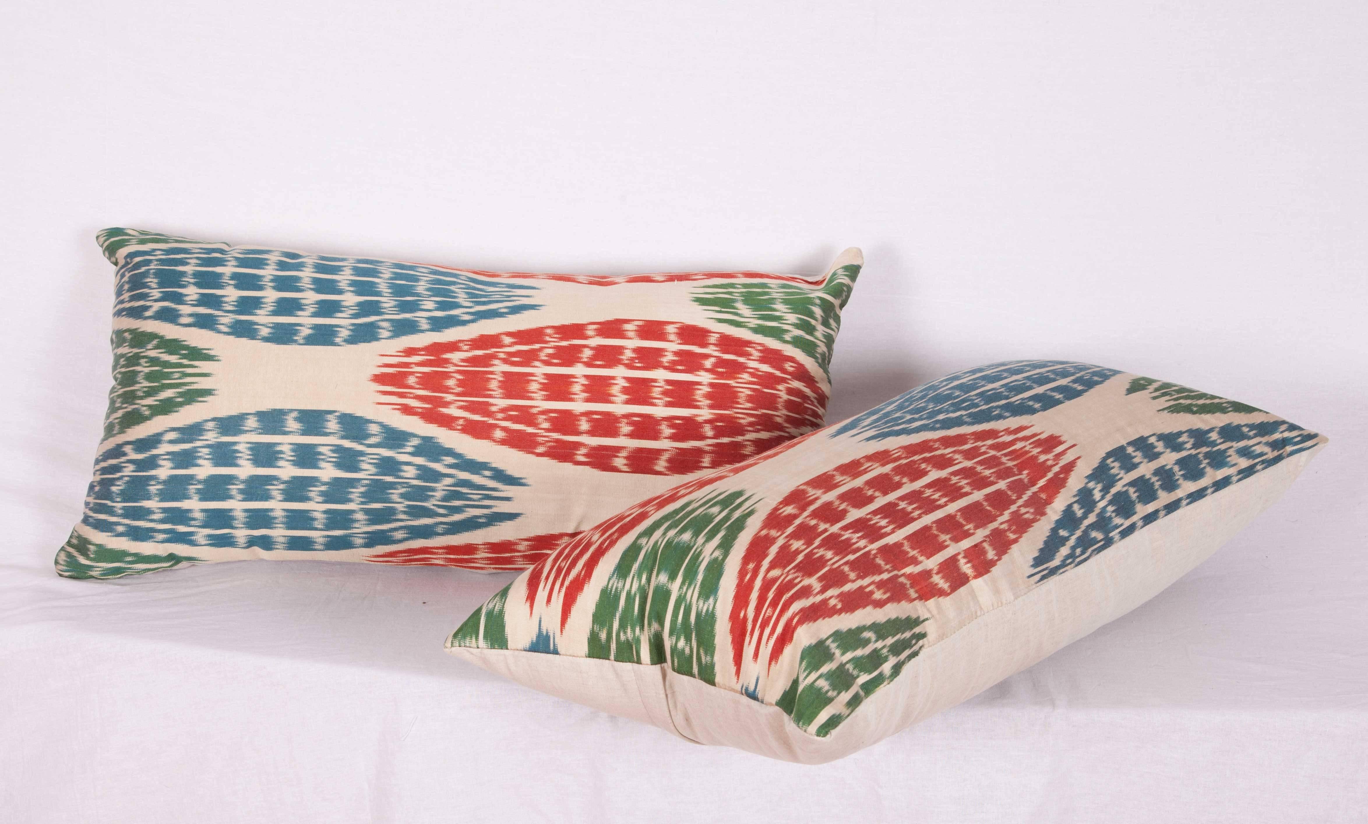 Tribal Pillow Cases Fahioned Out of Contemporary Uzbek Silk and Cotton Ikats