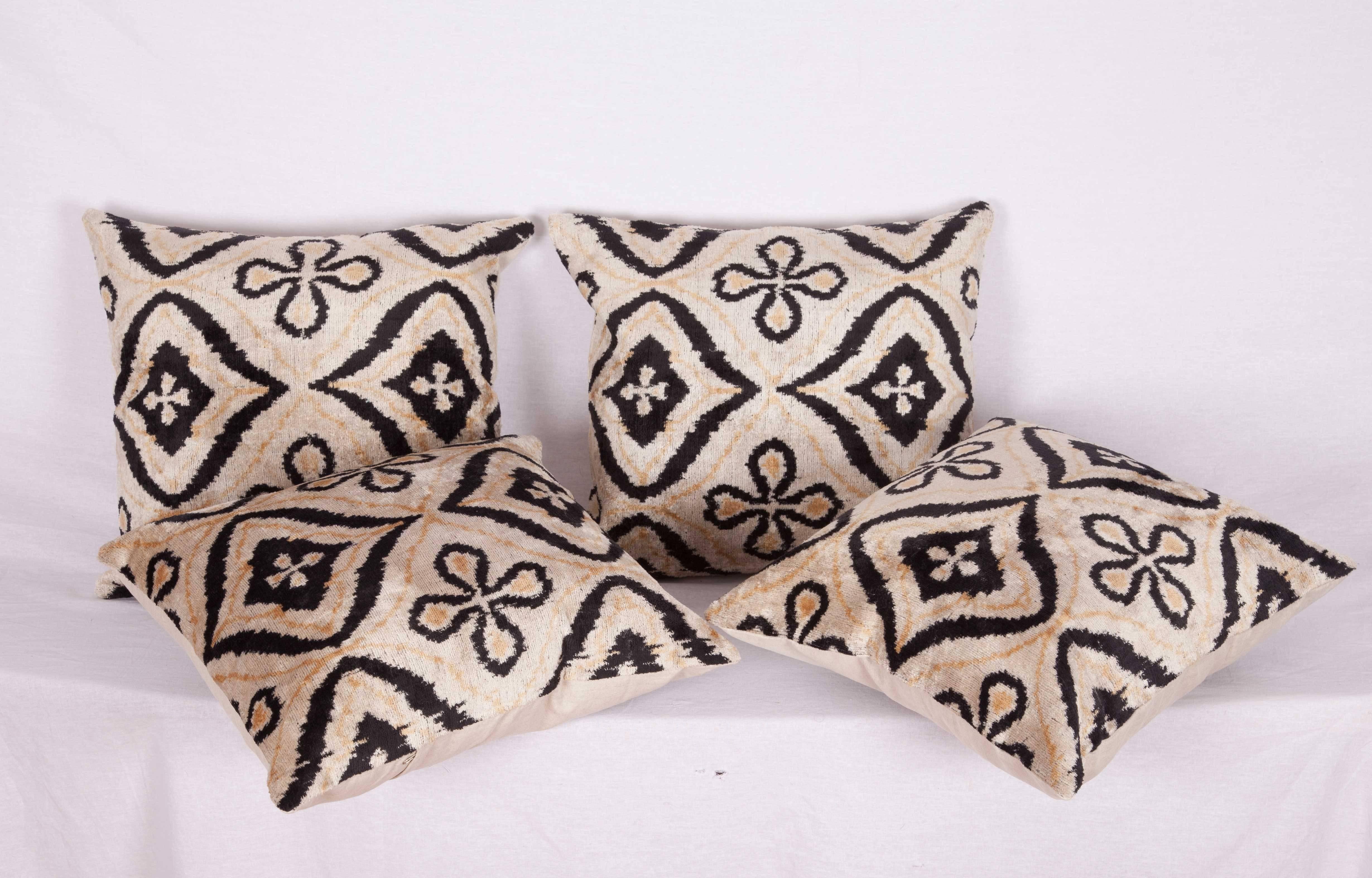 Tribal Pillow Cases Fashioned Out of Contemporary Uzbek Silk Velvet Ikats