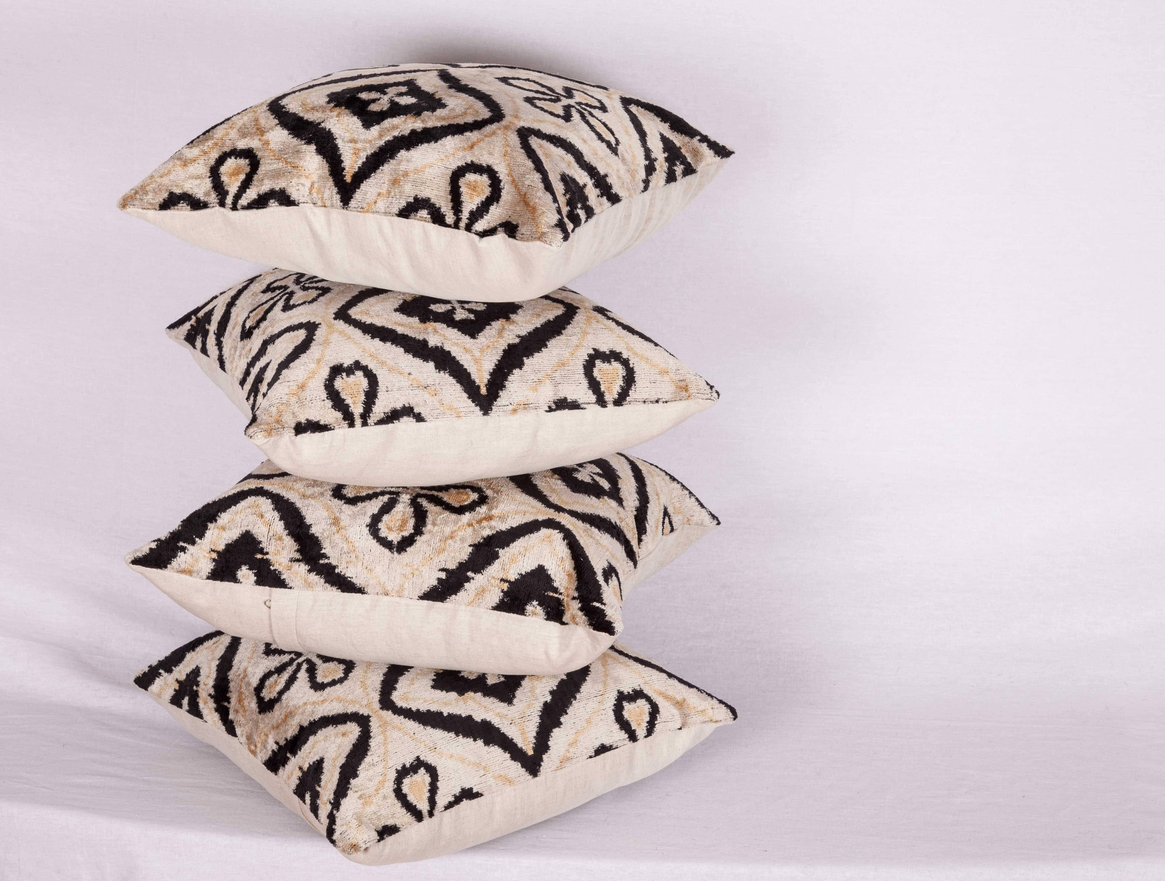Woven Pillow Cases Fashioned Out of Contemporary Uzbek Silk Velvet Ikats