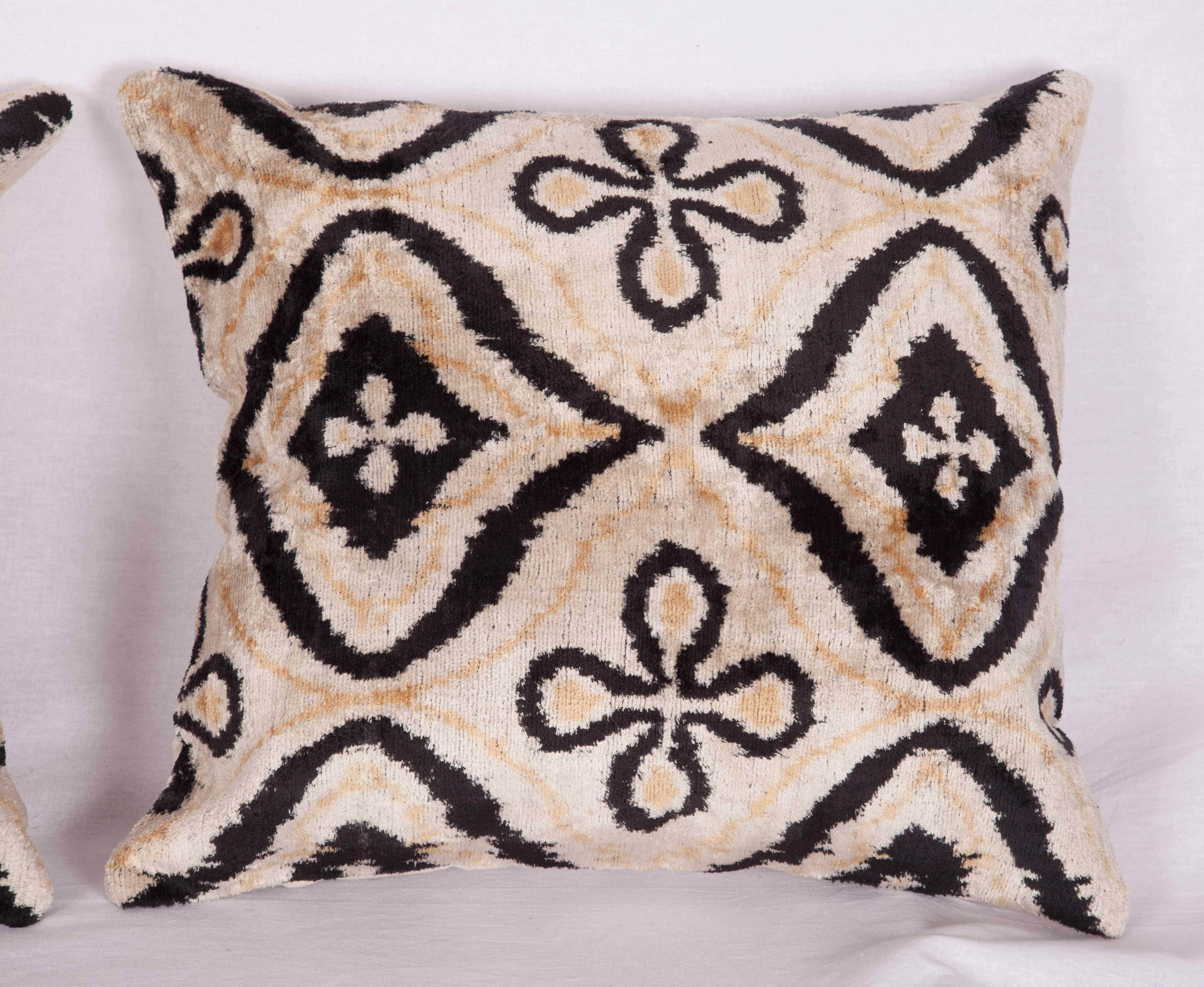 Pillow Cases Fashioned Out of Contemporary Uzbek Silk Velvet Ikats 4