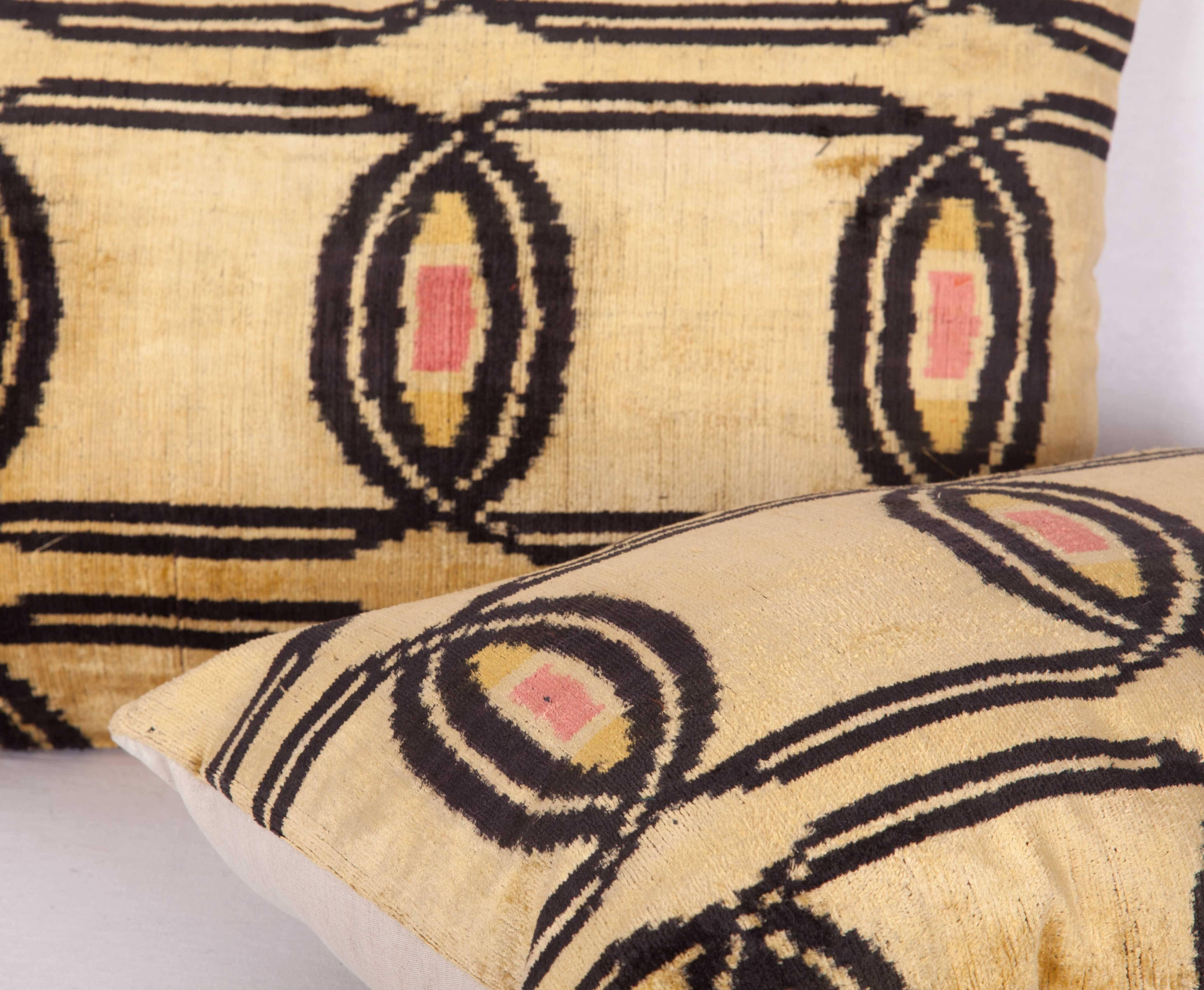 Tribal Pillow Cases Fashioned Out of Contemporary Uzbek Silk Velvet Ikats