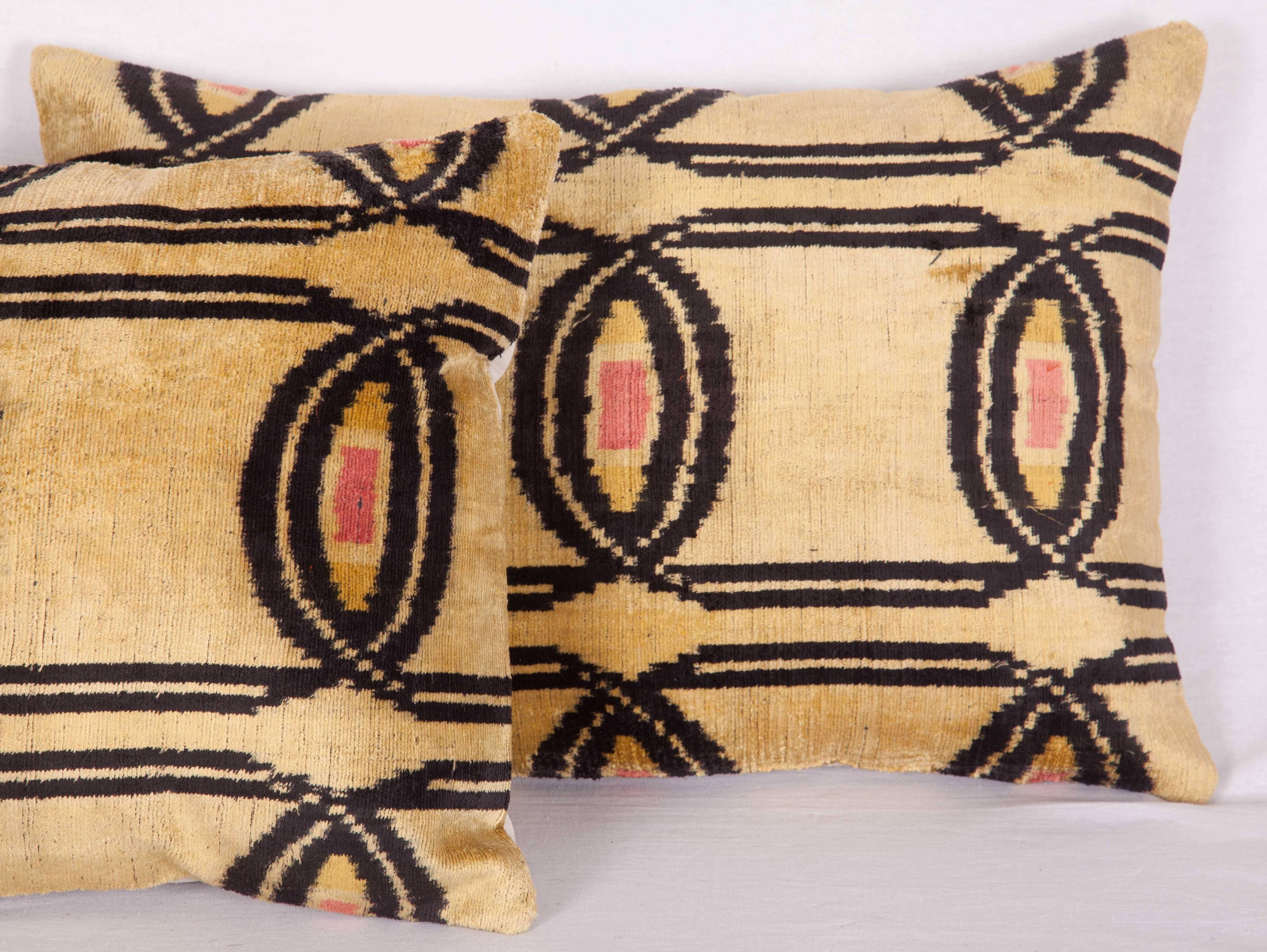 Pillow Cases Fashioned Out of Contemporary Uzbek Silk Velvet Ikats 1