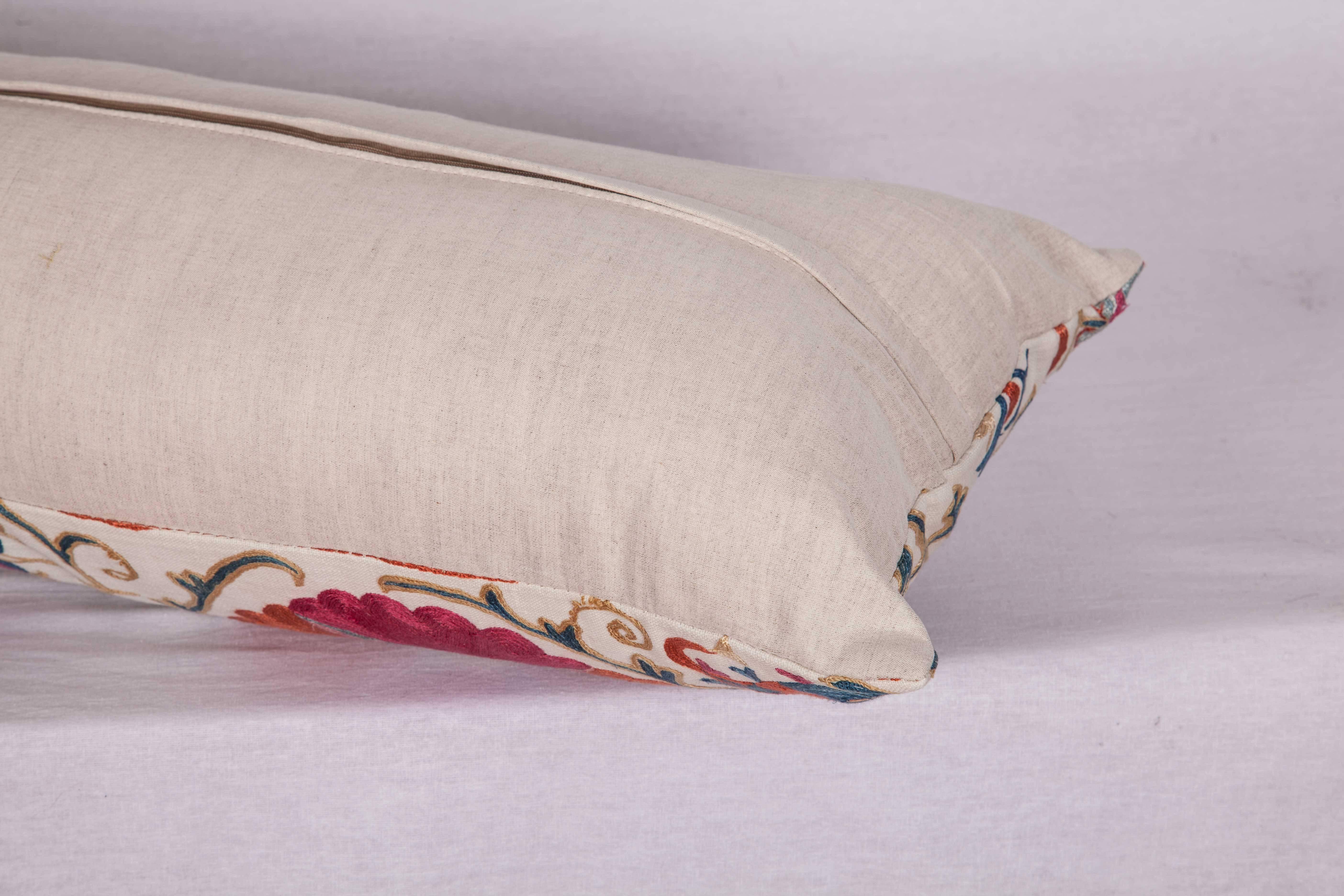 Cotton Antique Pillow Made Out of a 19th Century Uzbek Bukhara Suzani