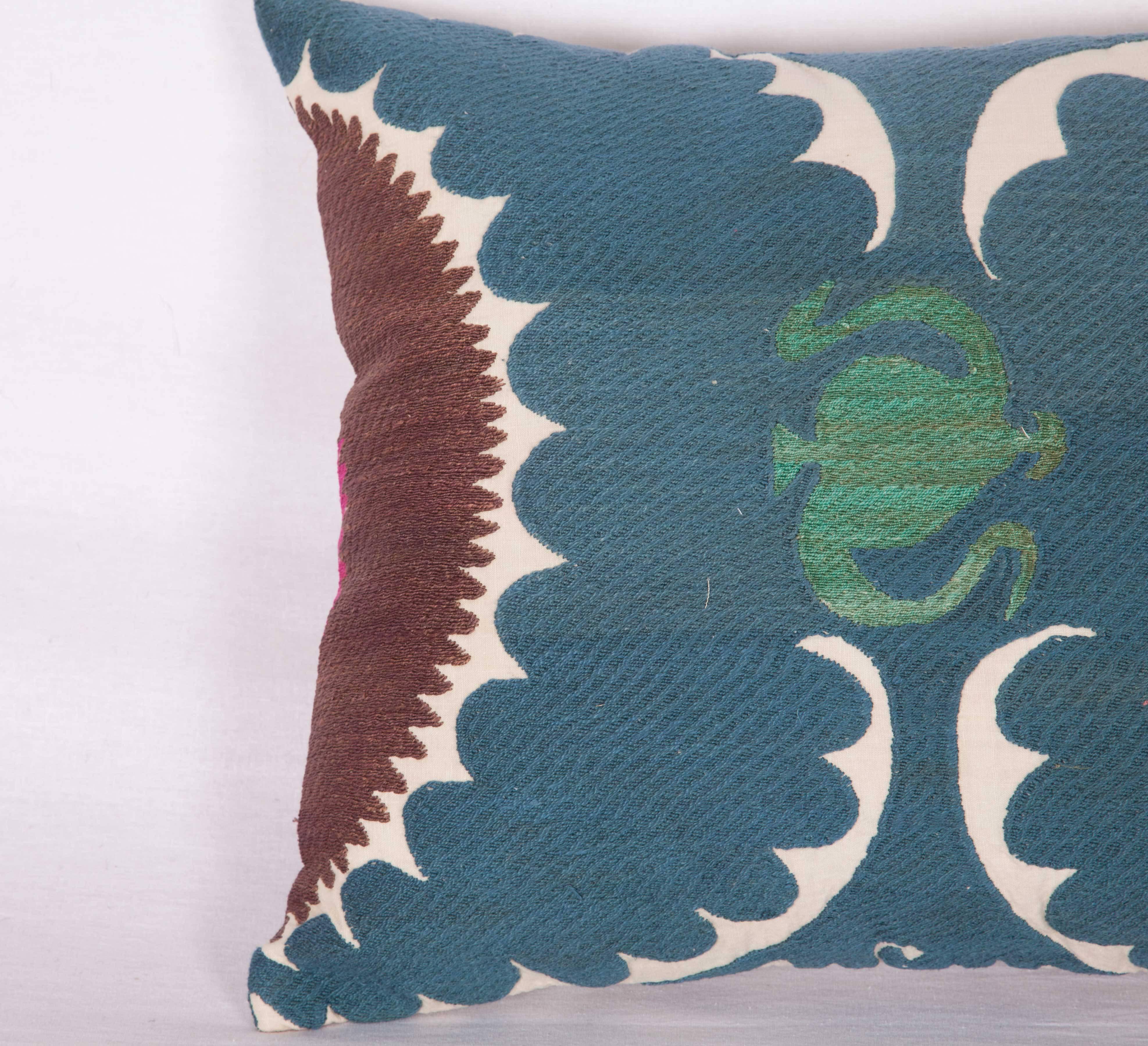 Embroidered Pillow Case Made Out of a Vintage Uzbek Samarkand Suzani