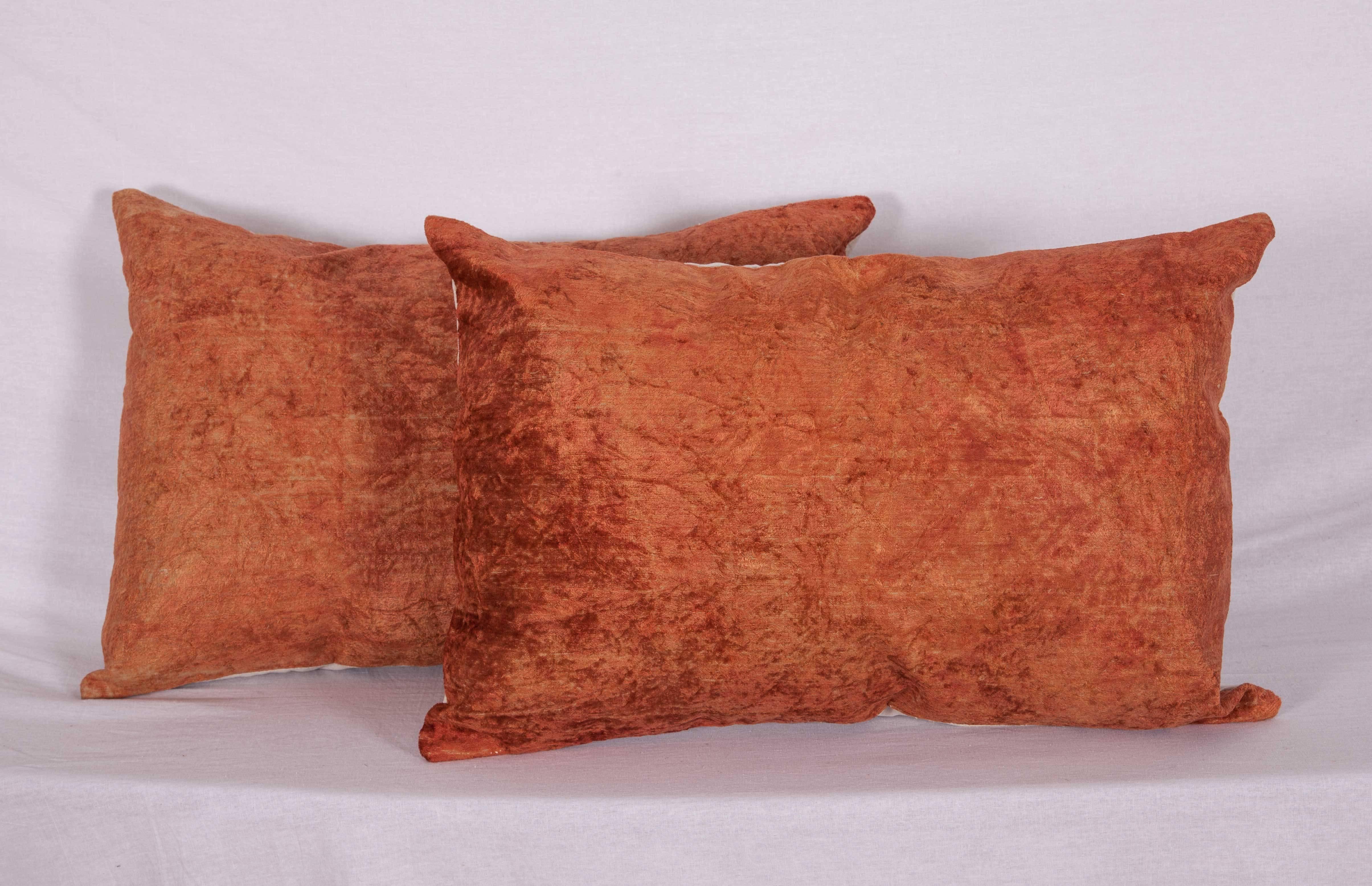 Woven Pillow Cases Made from Vintage Central Asian Silk Velvet