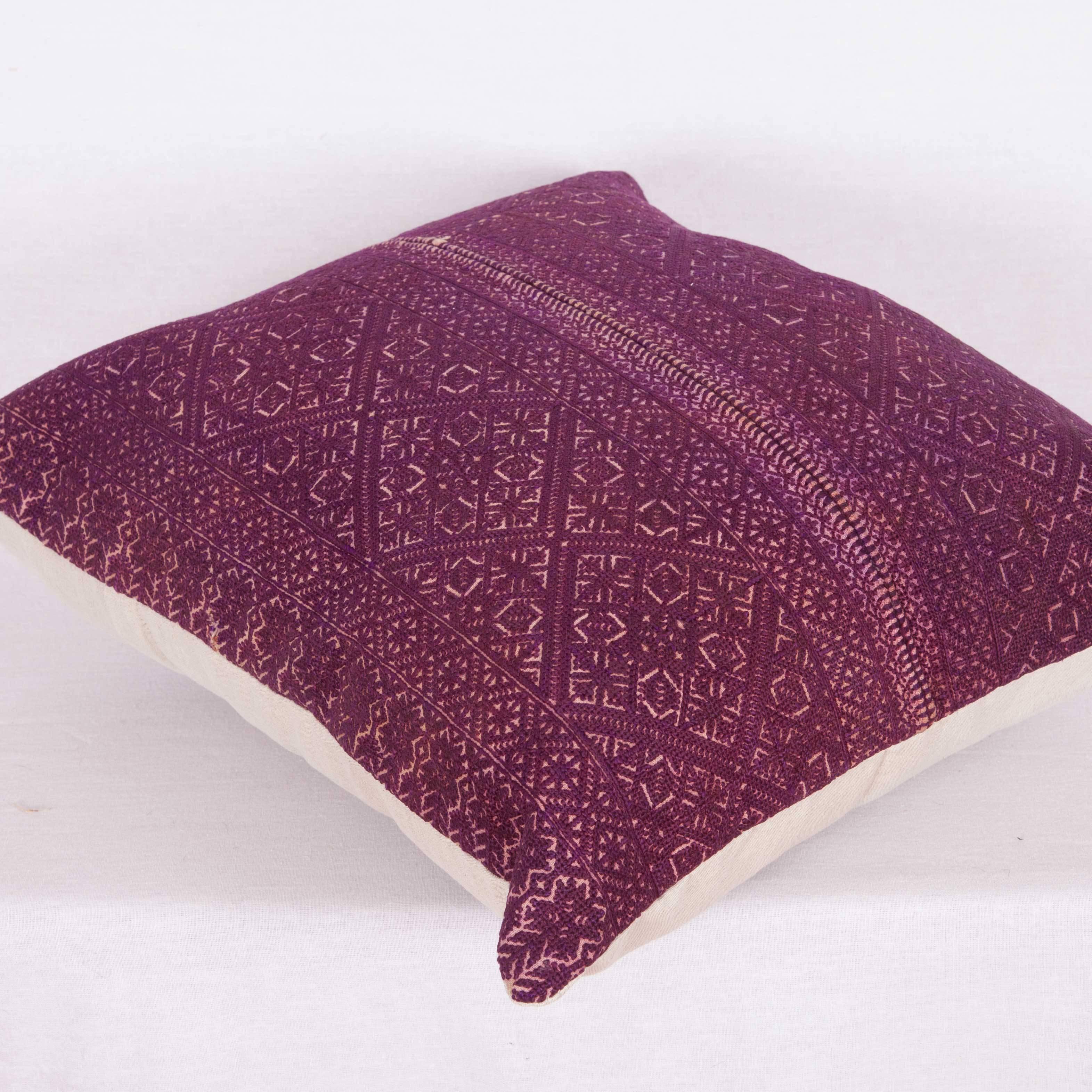 Tribal Pillow Case Made from an Early 20th Century Fez Embroidery from Morocco