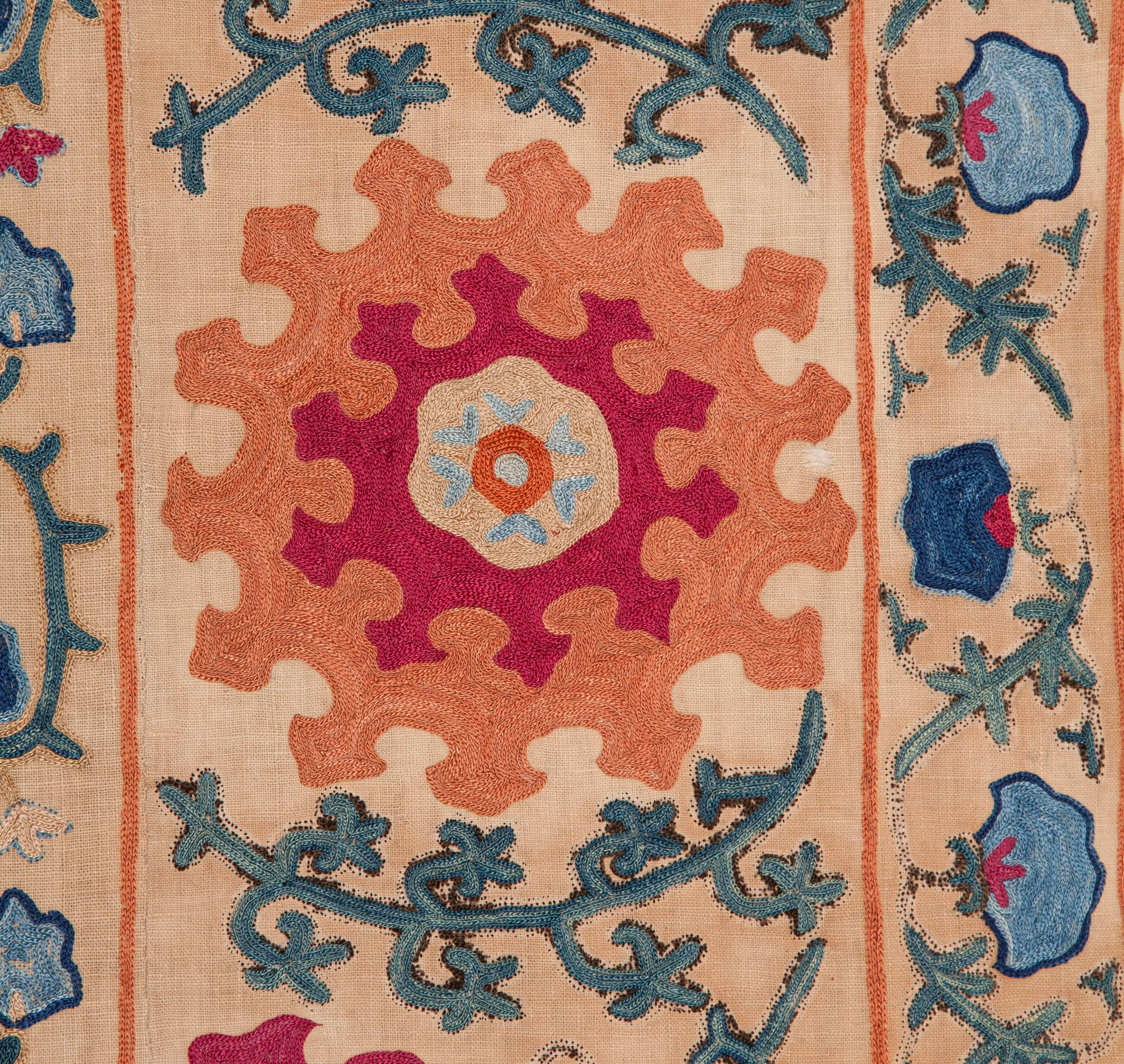 Embroidered Antique 19th Century Suzani from Bukhara Uzbekistan