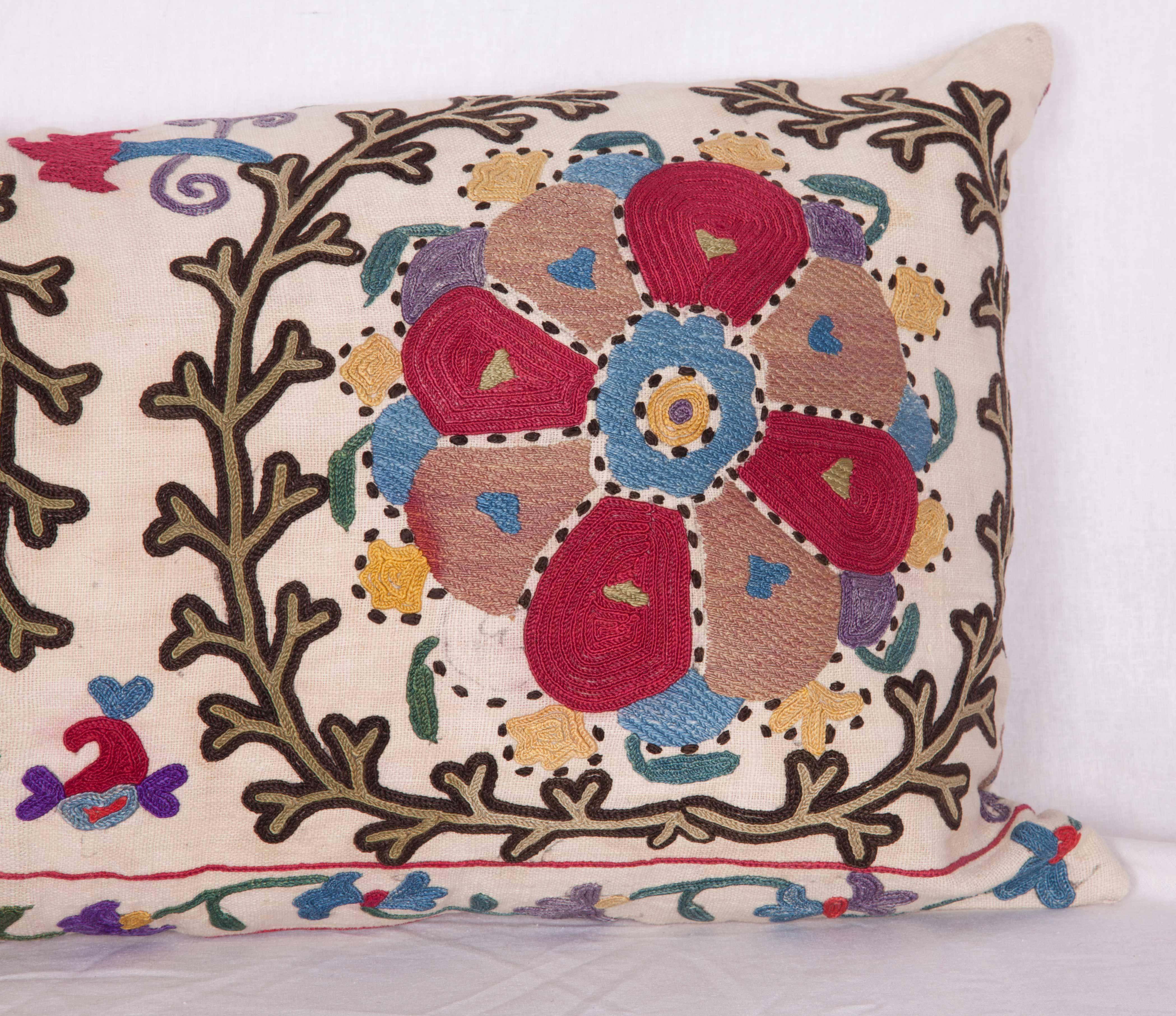 Antique Pillow Made Out of a Late 19th Century, Uzbek Bukhara Suzani In Good Condition In Istanbul, TR