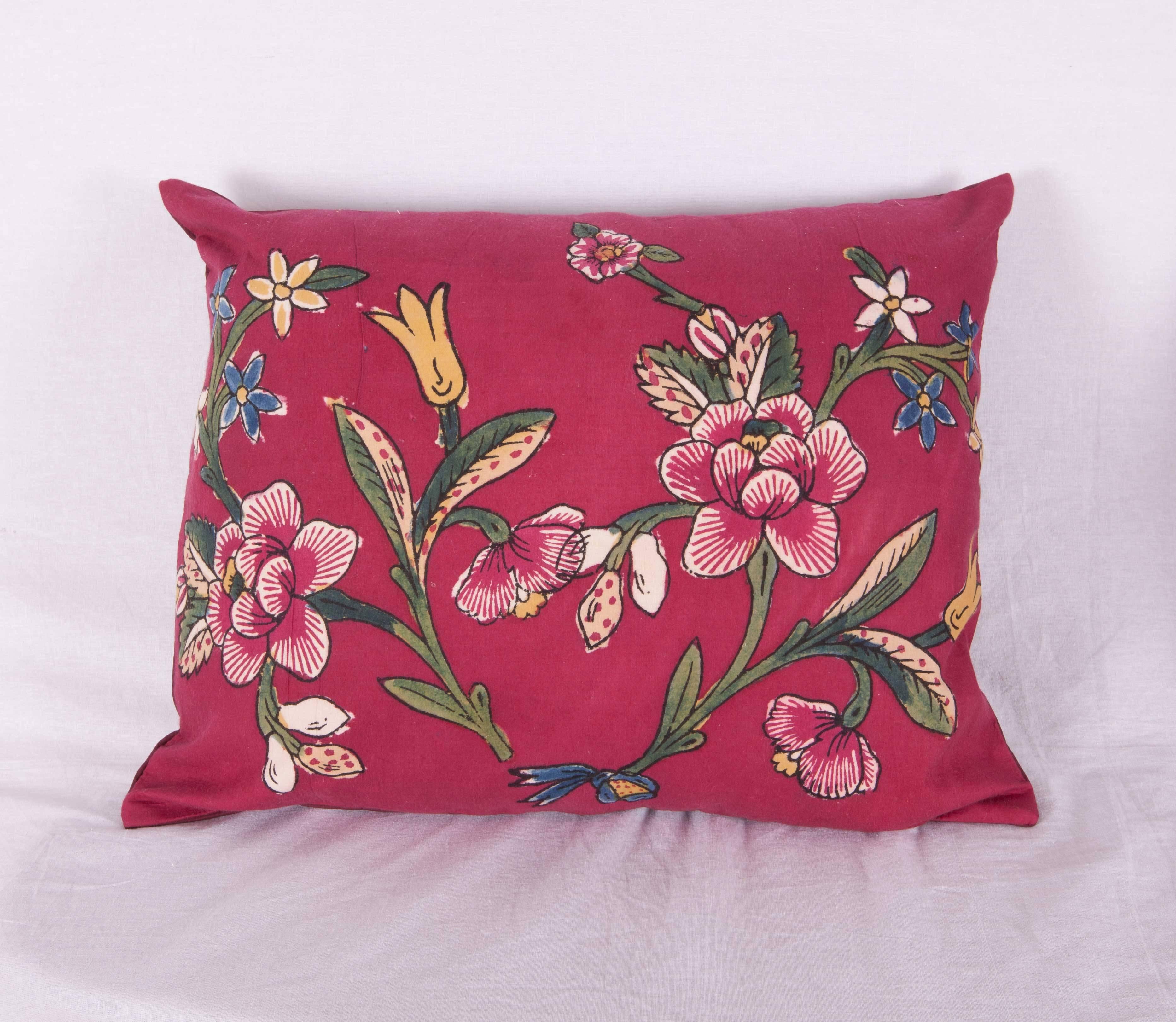 Hand-Crafted Pillow Cases Made from a Turkish Hand Block Printed Mid-20th Century Textile