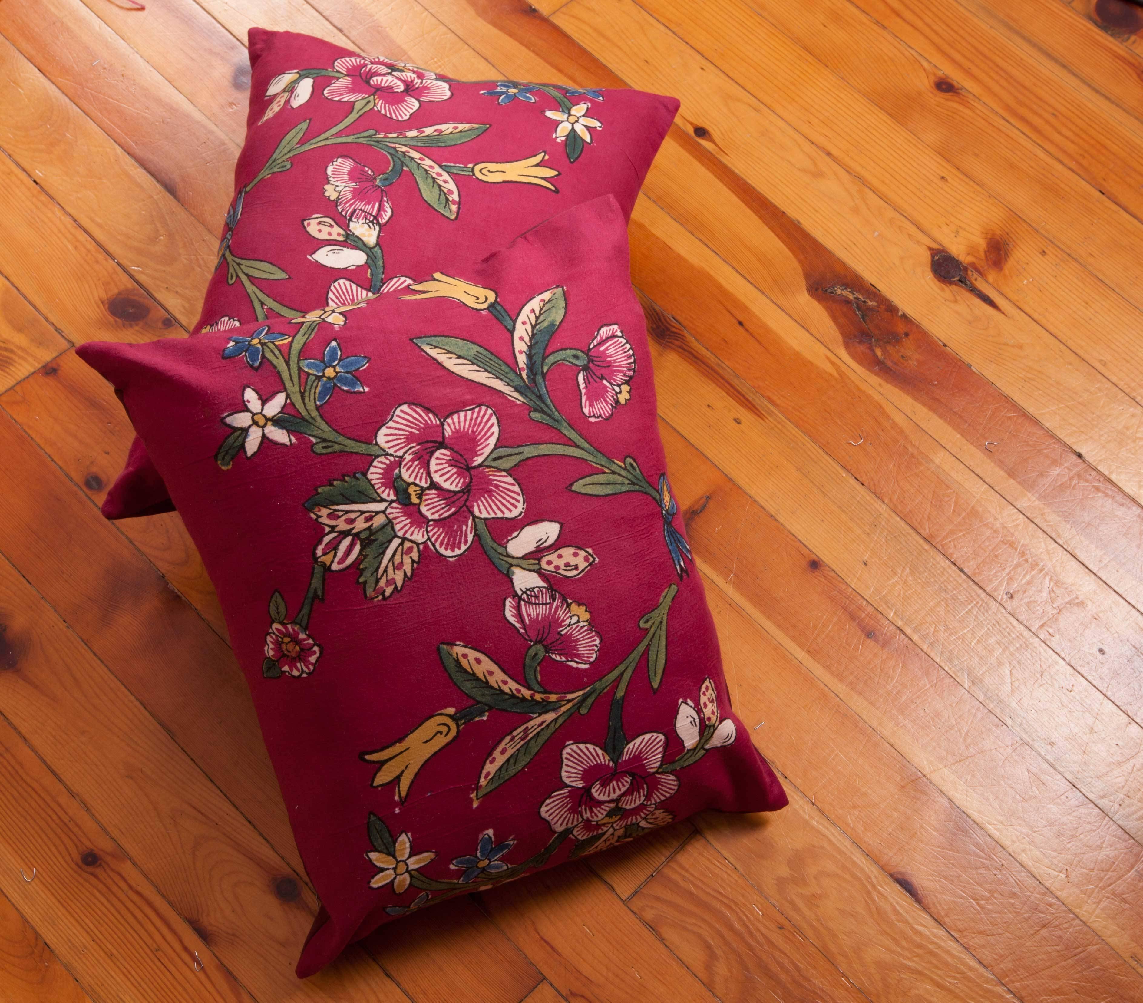 Pillow Cases Made from a Turkish Hand Block Printed Mid-20th Century Textile 2