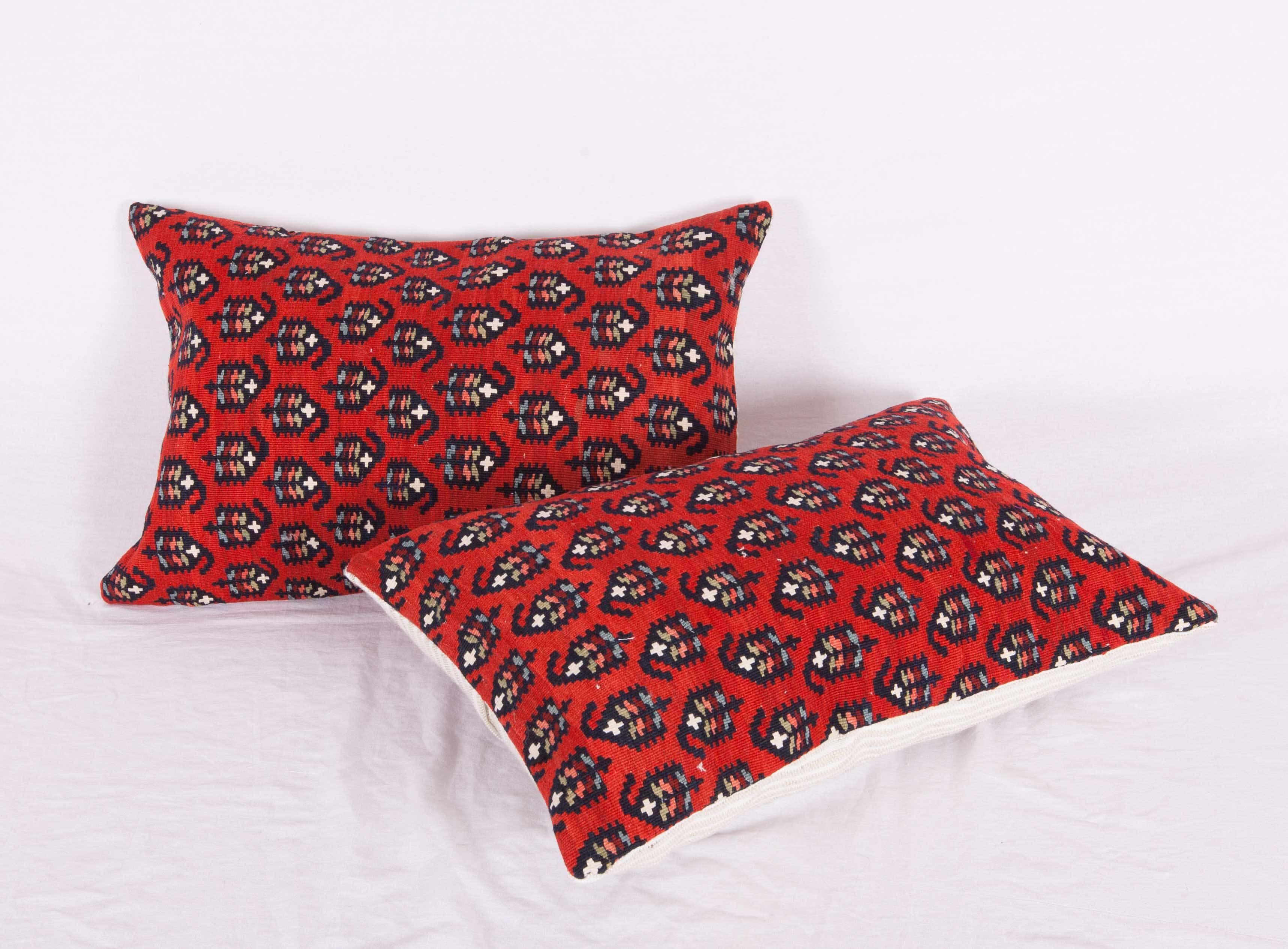 Kilim Antique Early 20th C. Pillow cases made from a Caucasian armenian Karabagh kilim For Sale