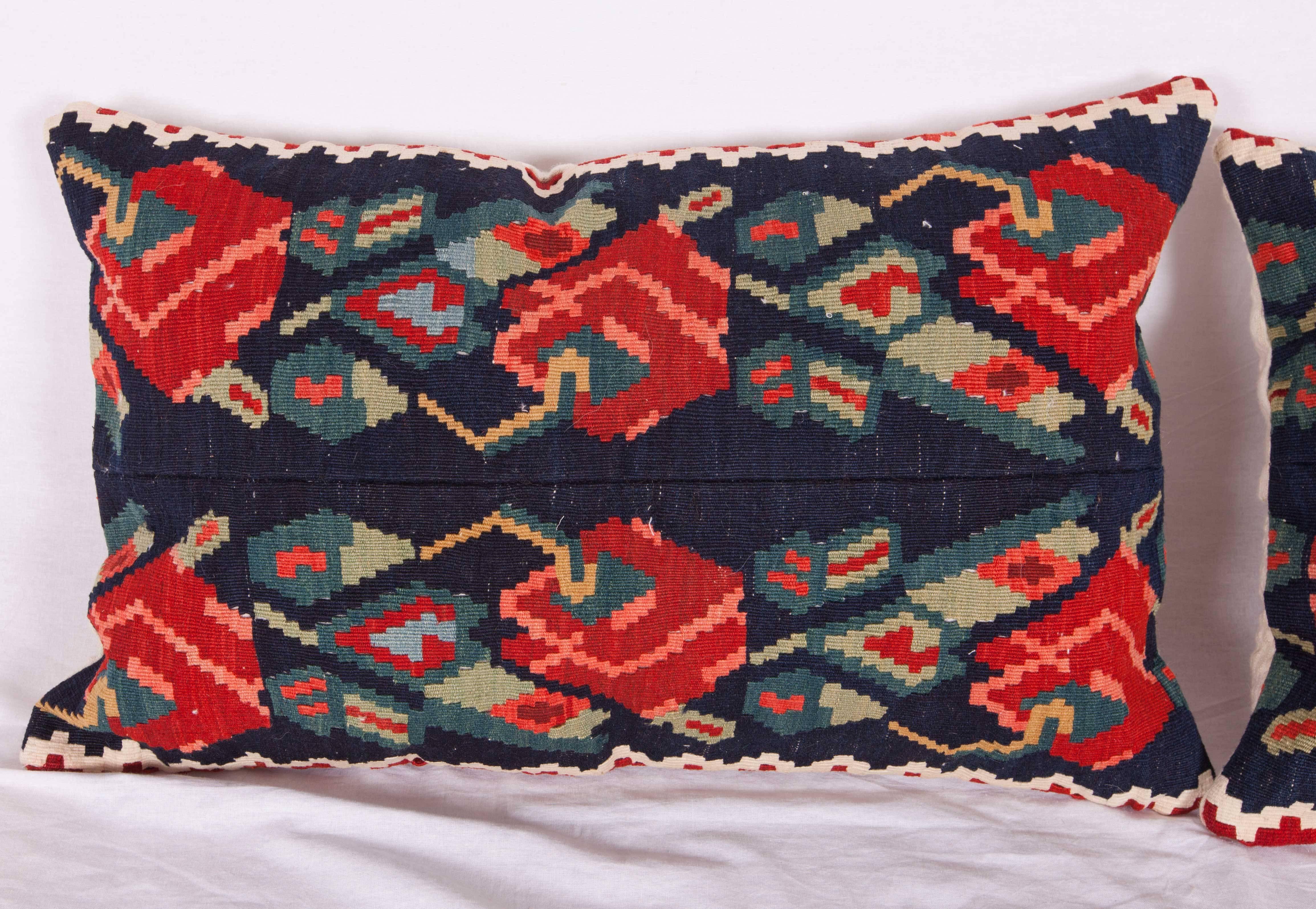 Hand-Woven Antique , pillow cases made from a Caucasian Karabagh Armenian Kilim