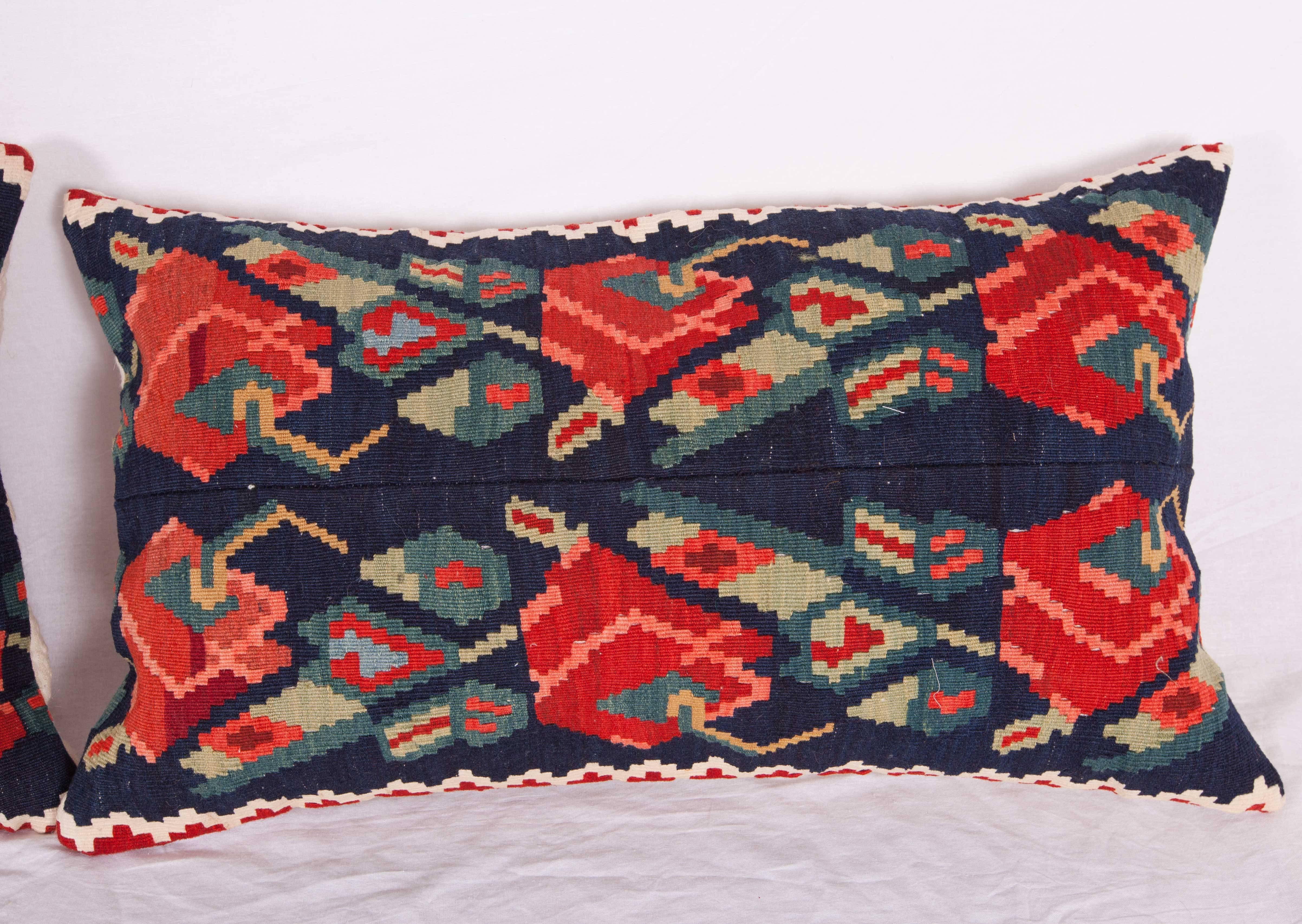 Antique , pillow cases made from a Caucasian Karabagh Armenian Kilim In Good Condition In Istanbul, TR