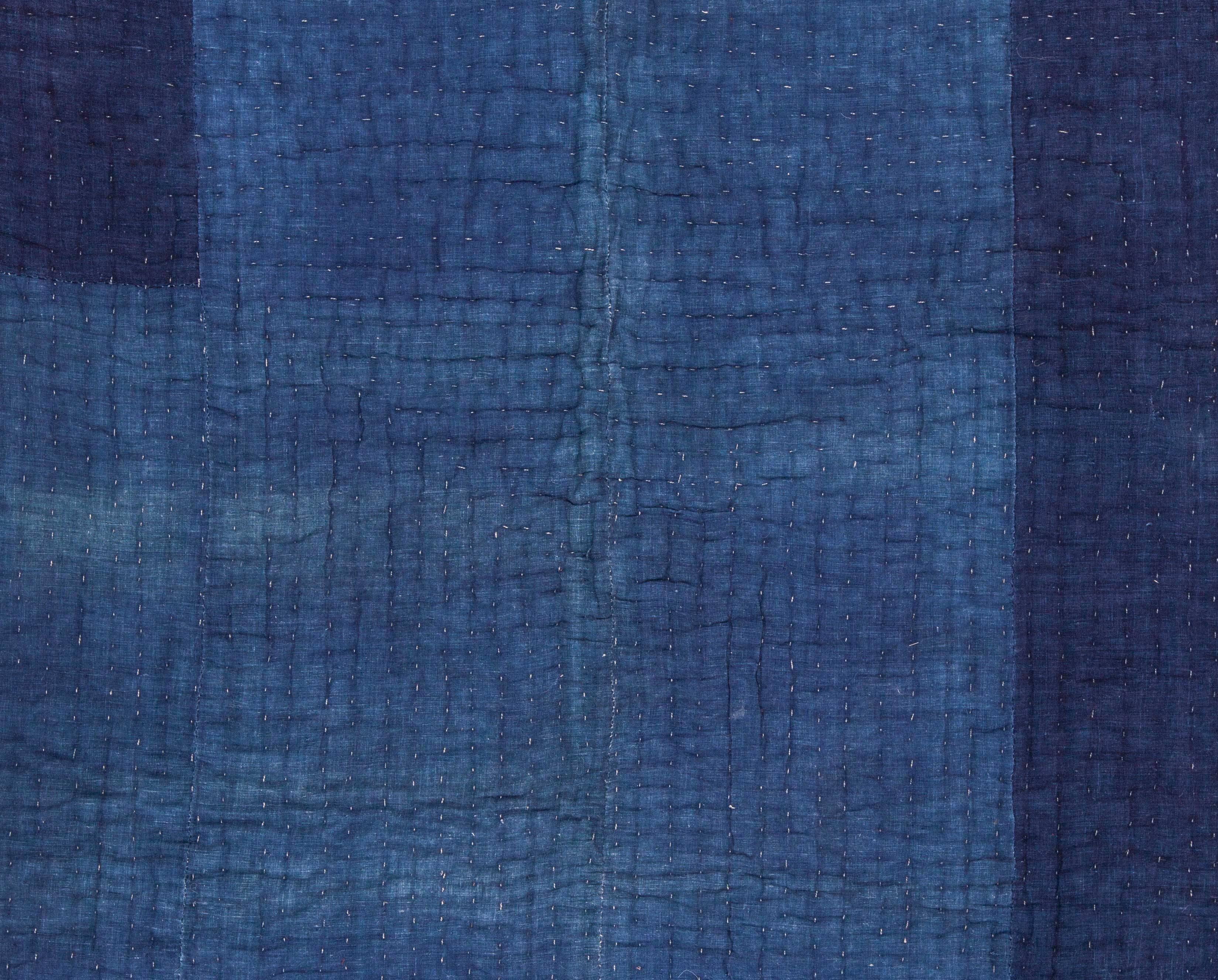 A totally ethnographic piece for purely utilitarian purposes made by the nomads of North Persian, Mazandaran region nomads. The front of the piece is covered in wool jajim and the backing is indigo cotton. It has a layer of wool in between the