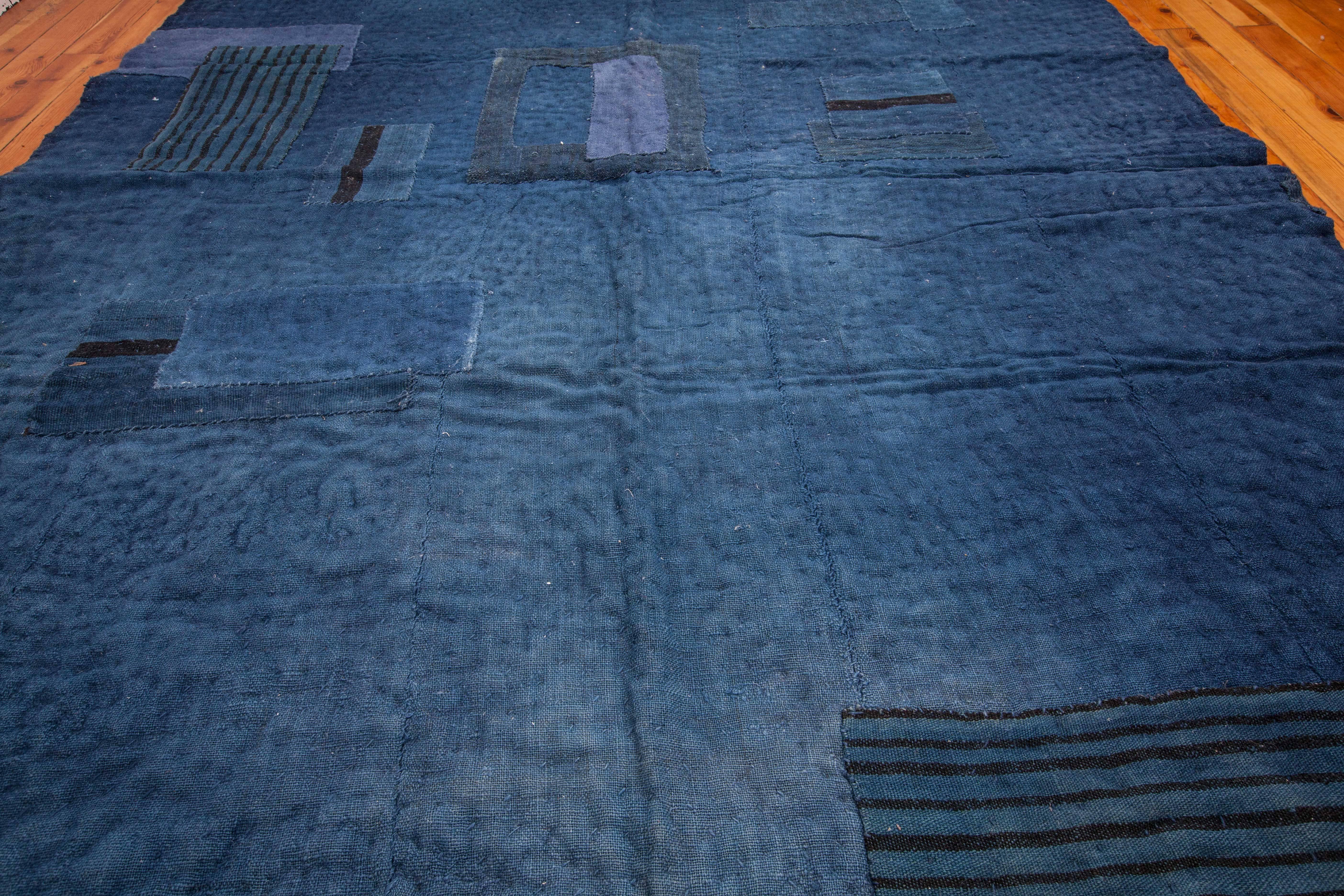 Wool Mid-20th Century Turkish Anatolian Quilted Yorgan or Floor Mat