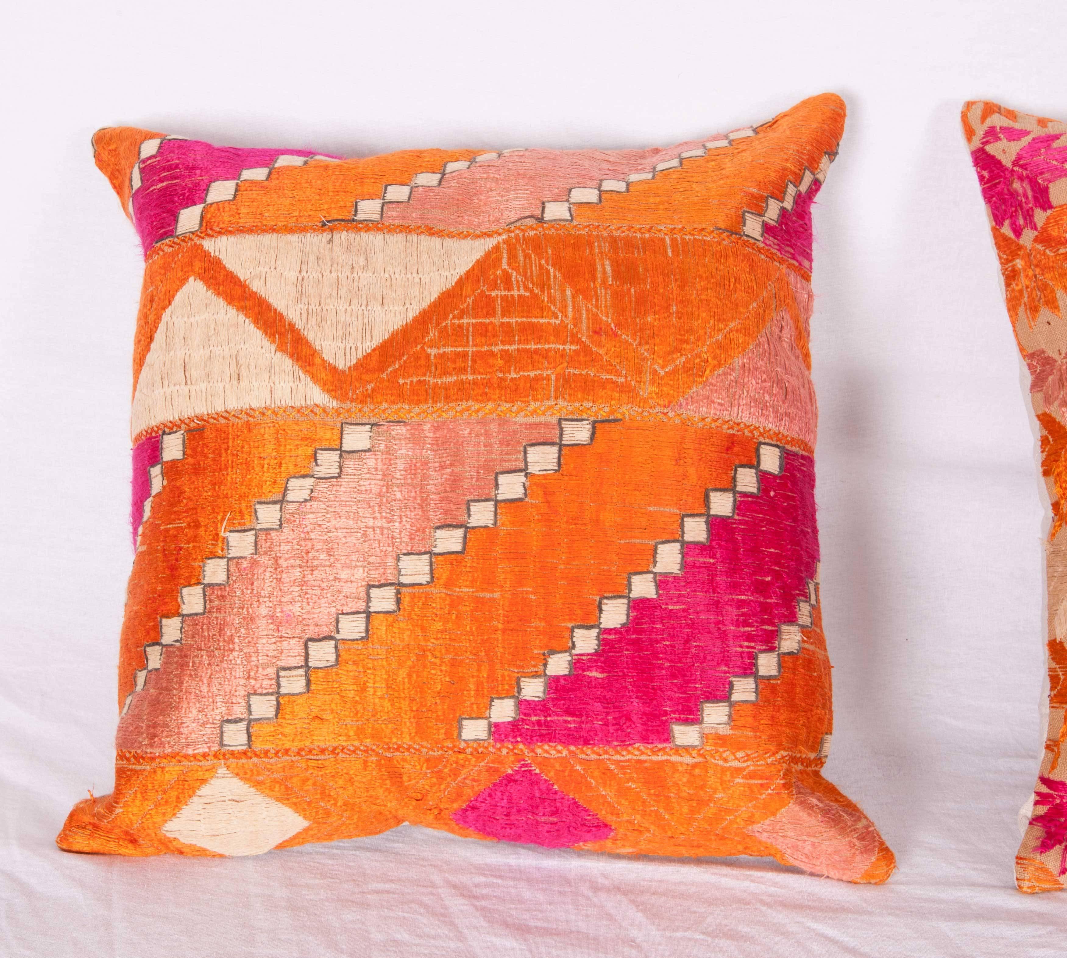 Pillow cases are made from an old early 20th Century. Phulkari from India and backed with pure linen.
They do not come with inserts.
dry clean only
