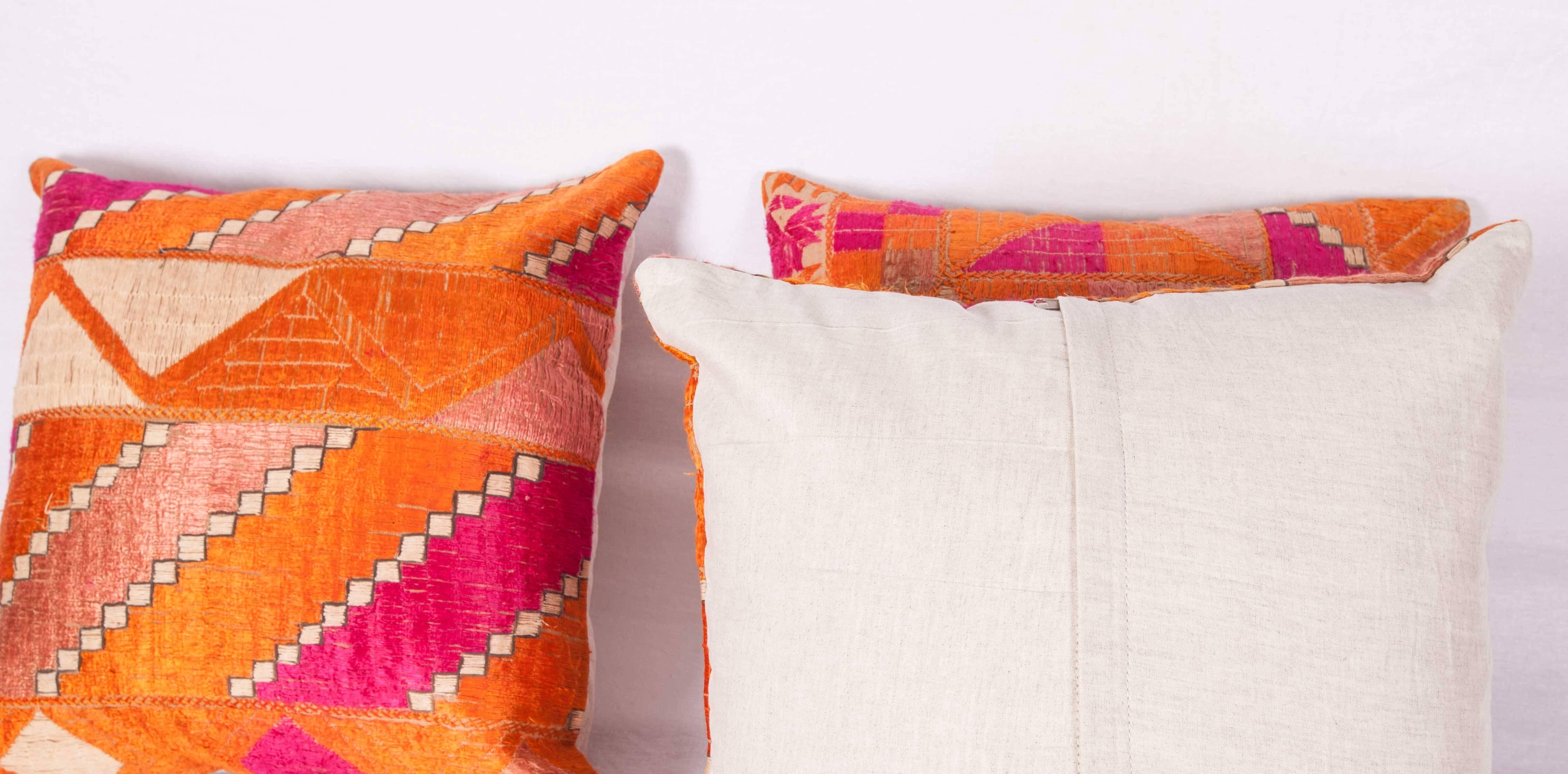 Embroidered Old Phulkari Pillow Cases from India