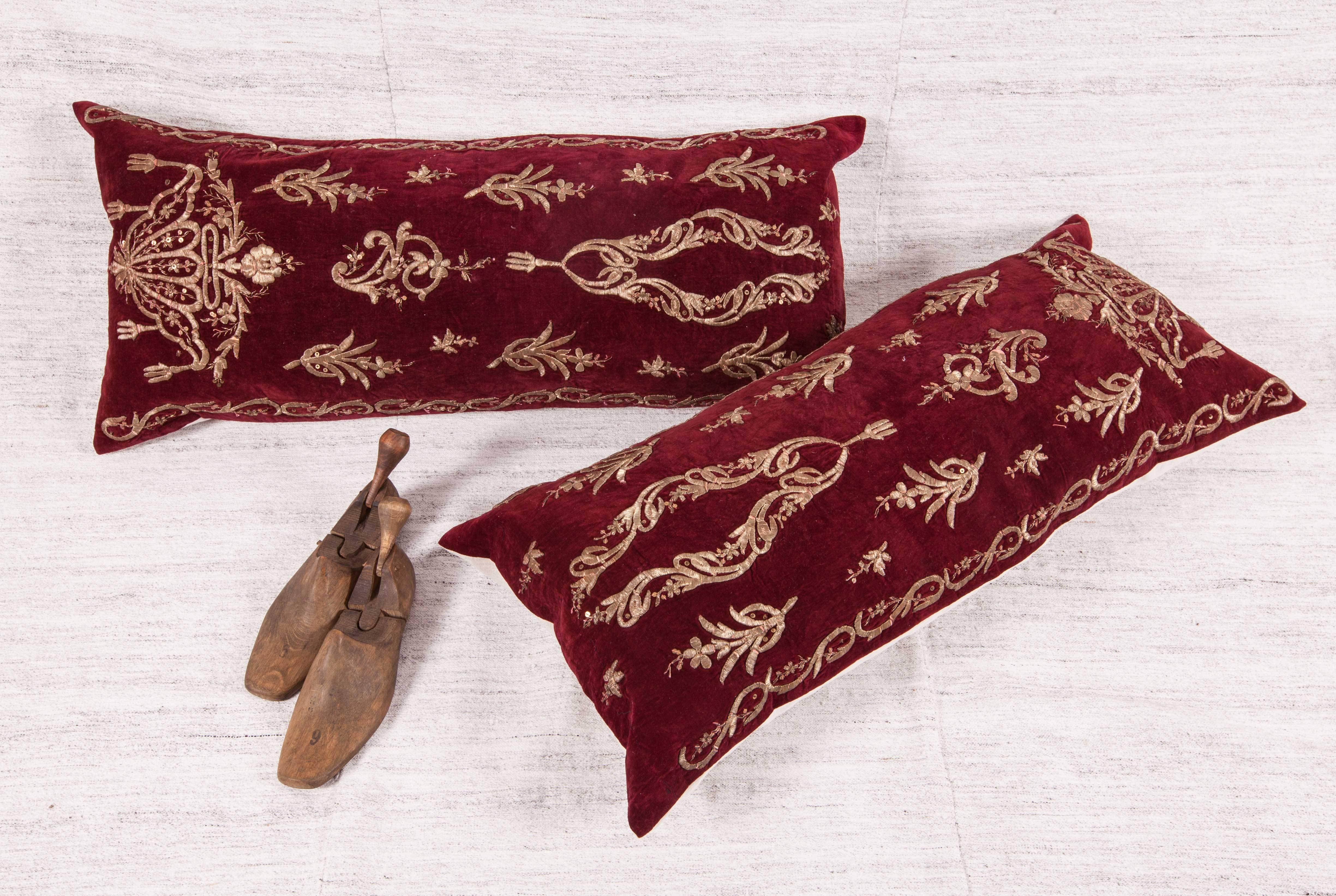Pillow Cases Fashioned from Late 19th Century Ottoman Turkish Sarma Velvet 2