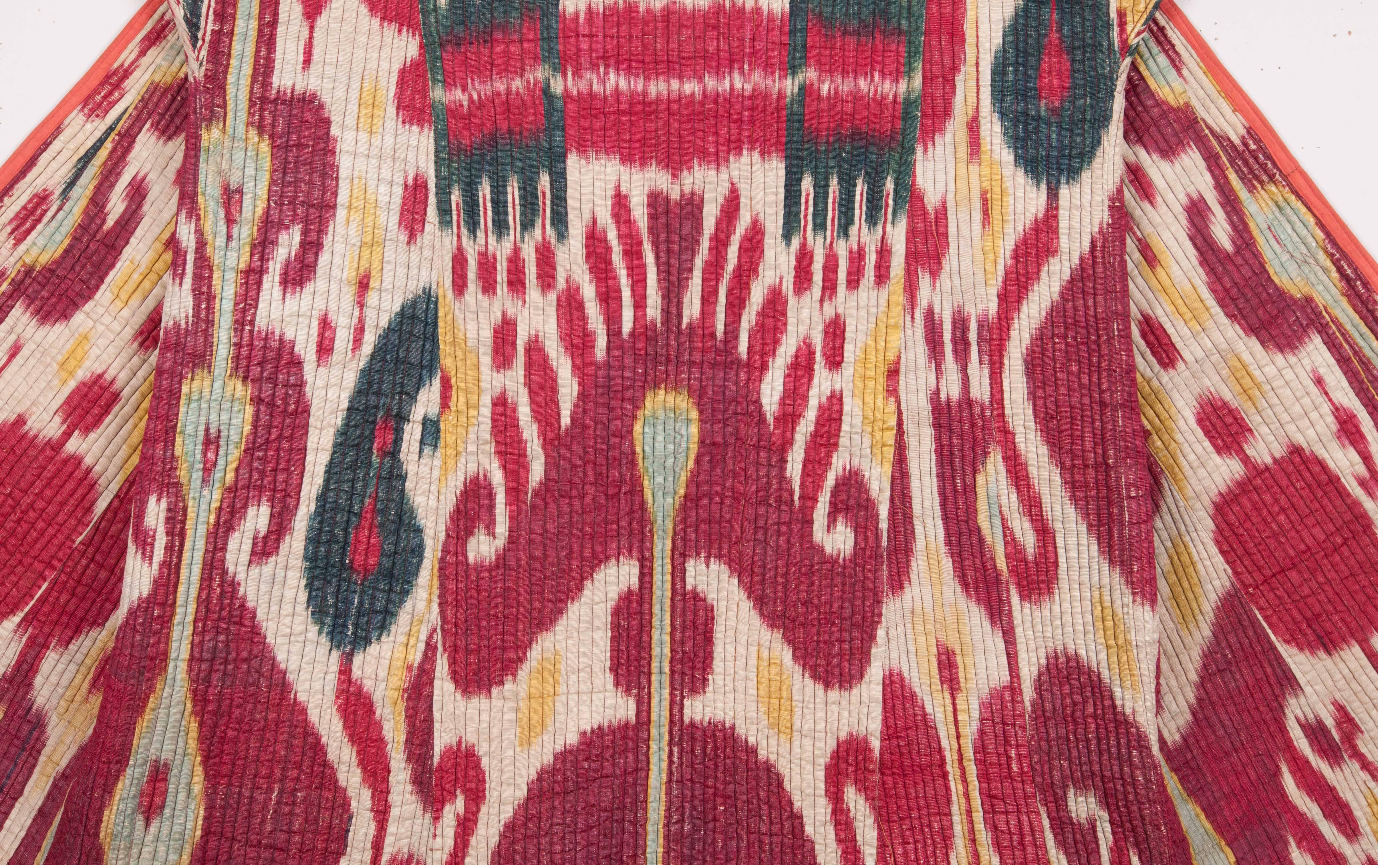Islamic Antique Central Asian Khorazm Quilted Ikat Chapan