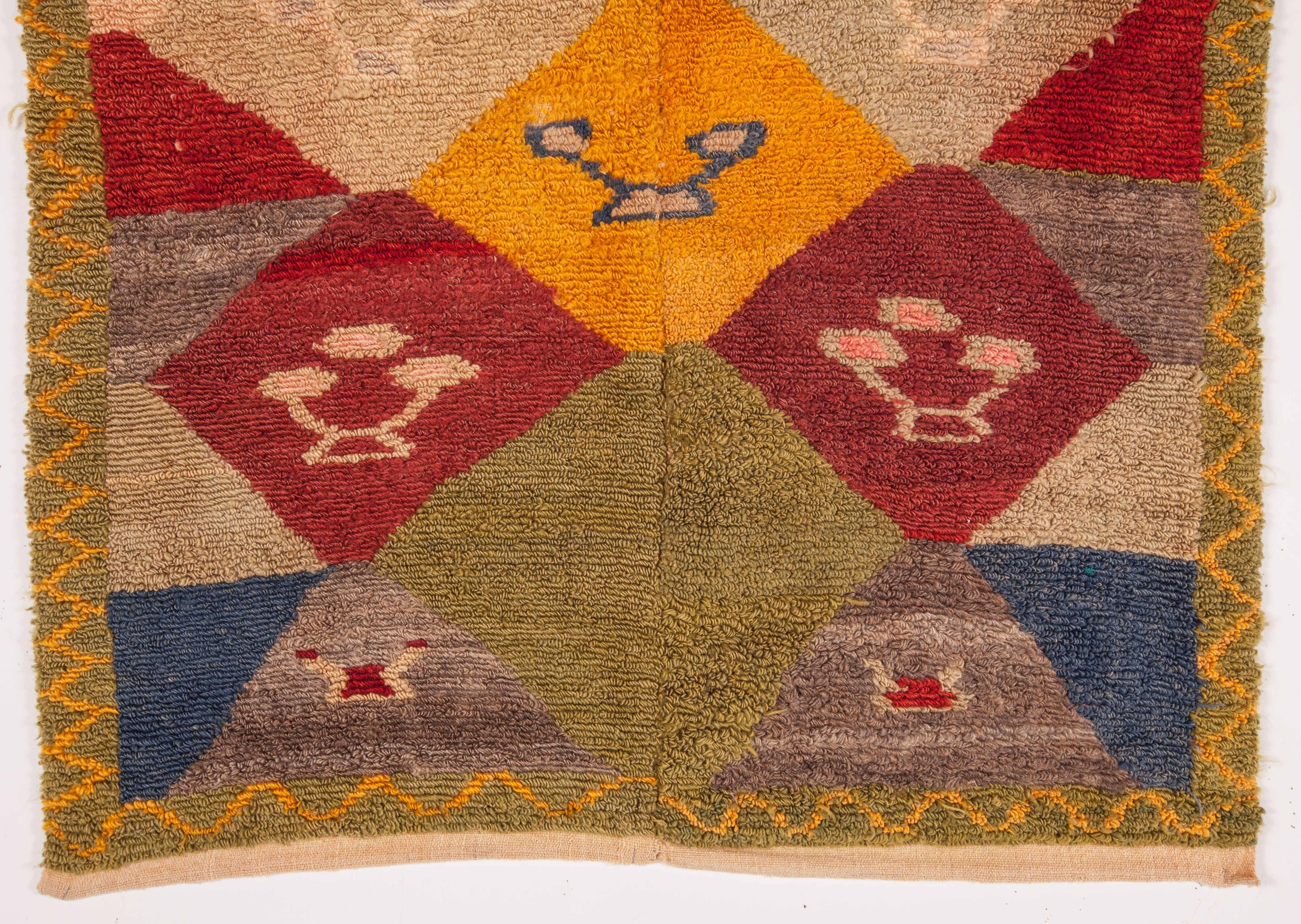 A colorful vintage Tulu rug.