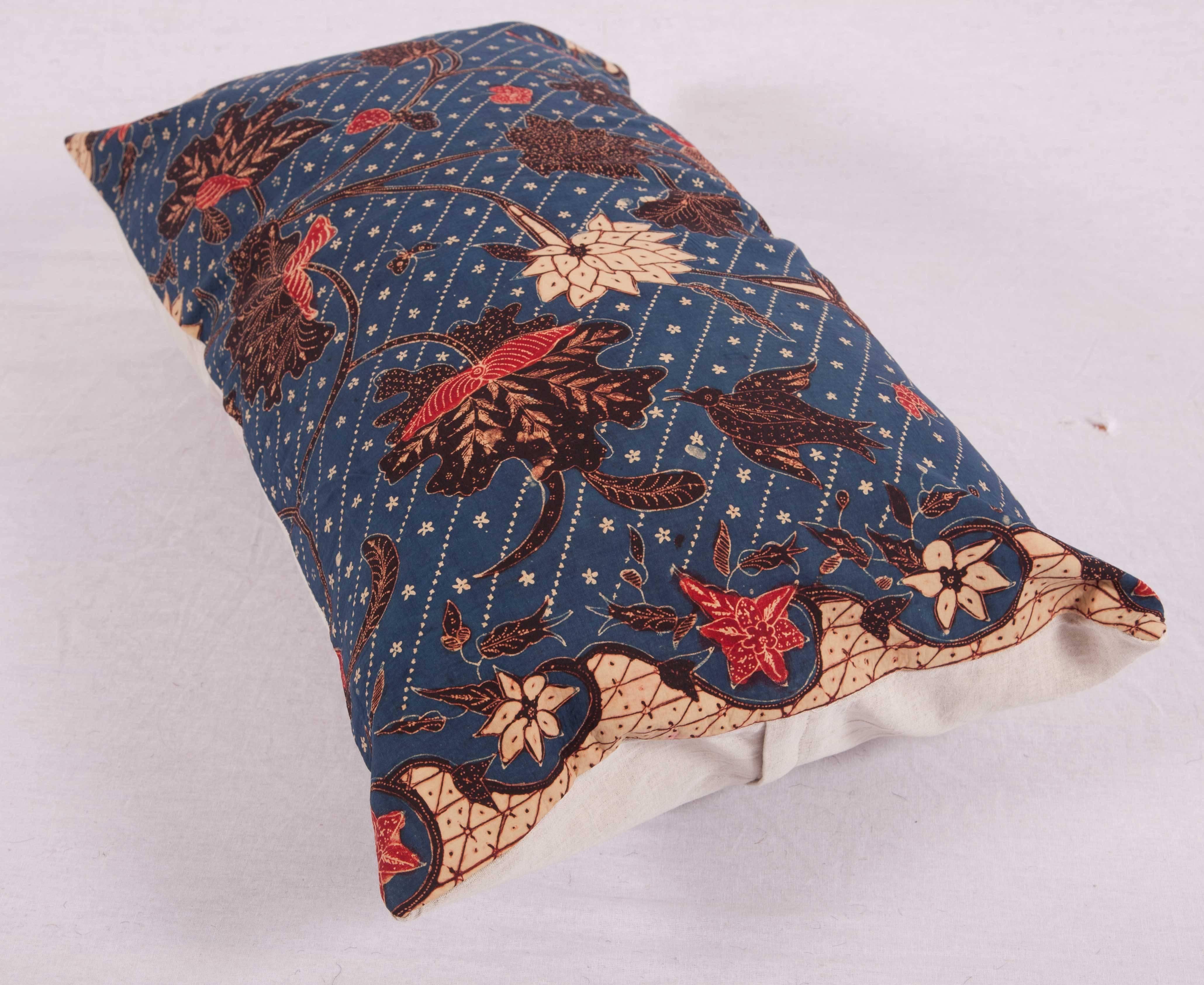 Cotton Batik Pillow Fashioned from an Early 20th Century Indonesian Batik Panel