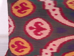 Antique Ikat Pillow Case Made from a Late 19th Century Uzbek Ikat