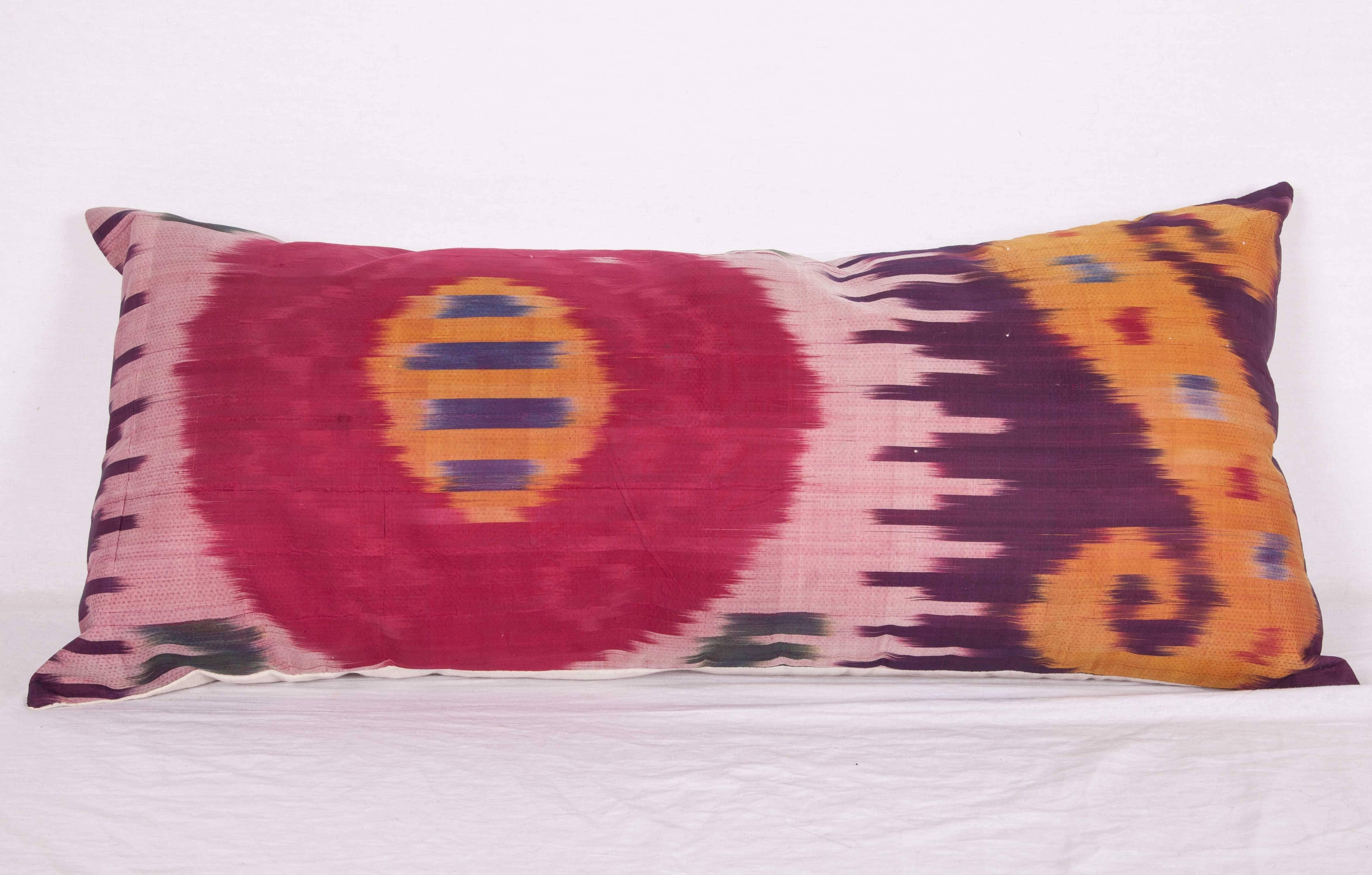 Silk Antique Ikat Pillow Cases Fashioned from an Early 20th Century Uzbek Ikat