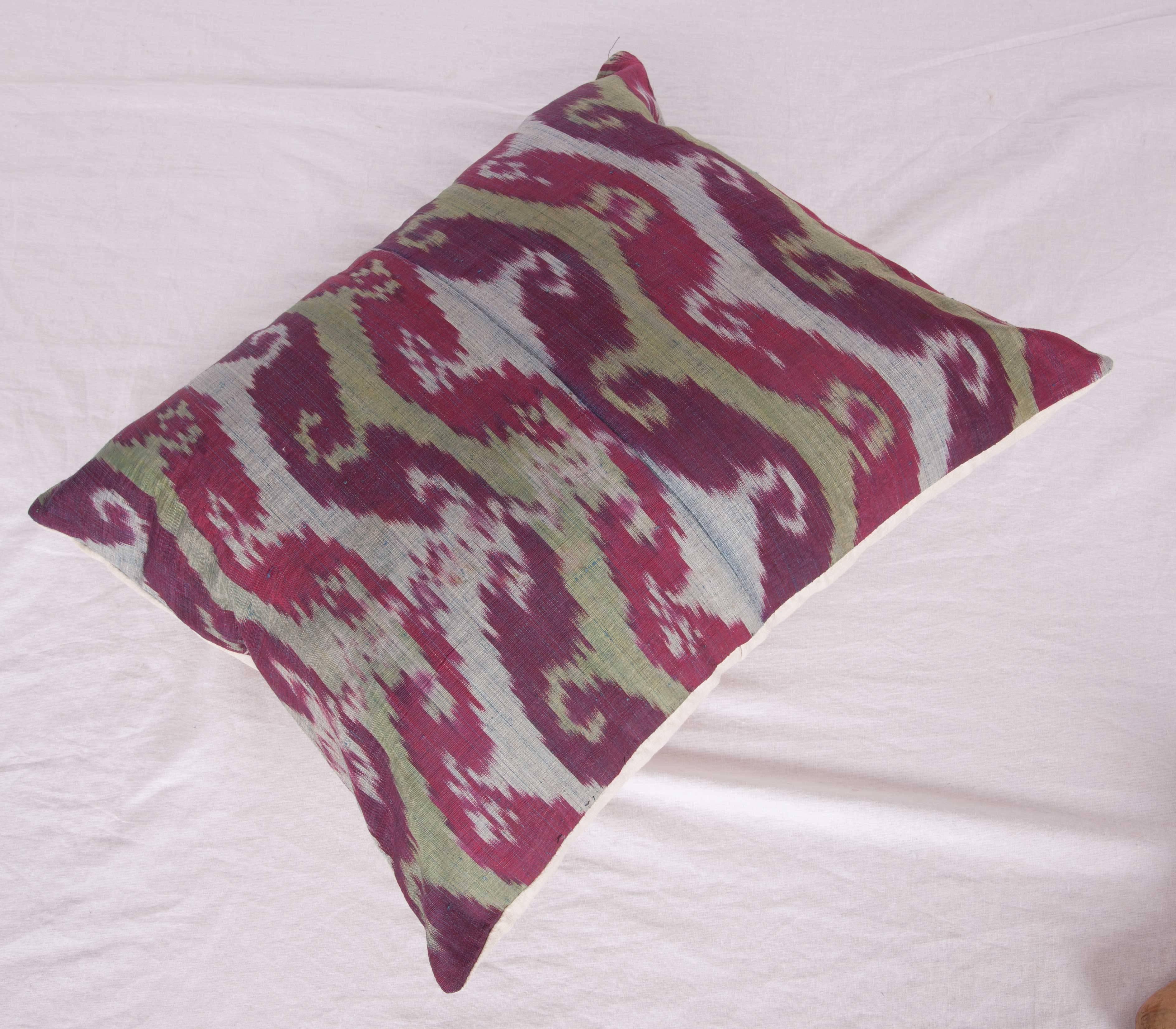 Antique Ikat Pillow Case Fashioned from a Late 19th Century Tajik Ikat In Good Condition In Istanbul, TR